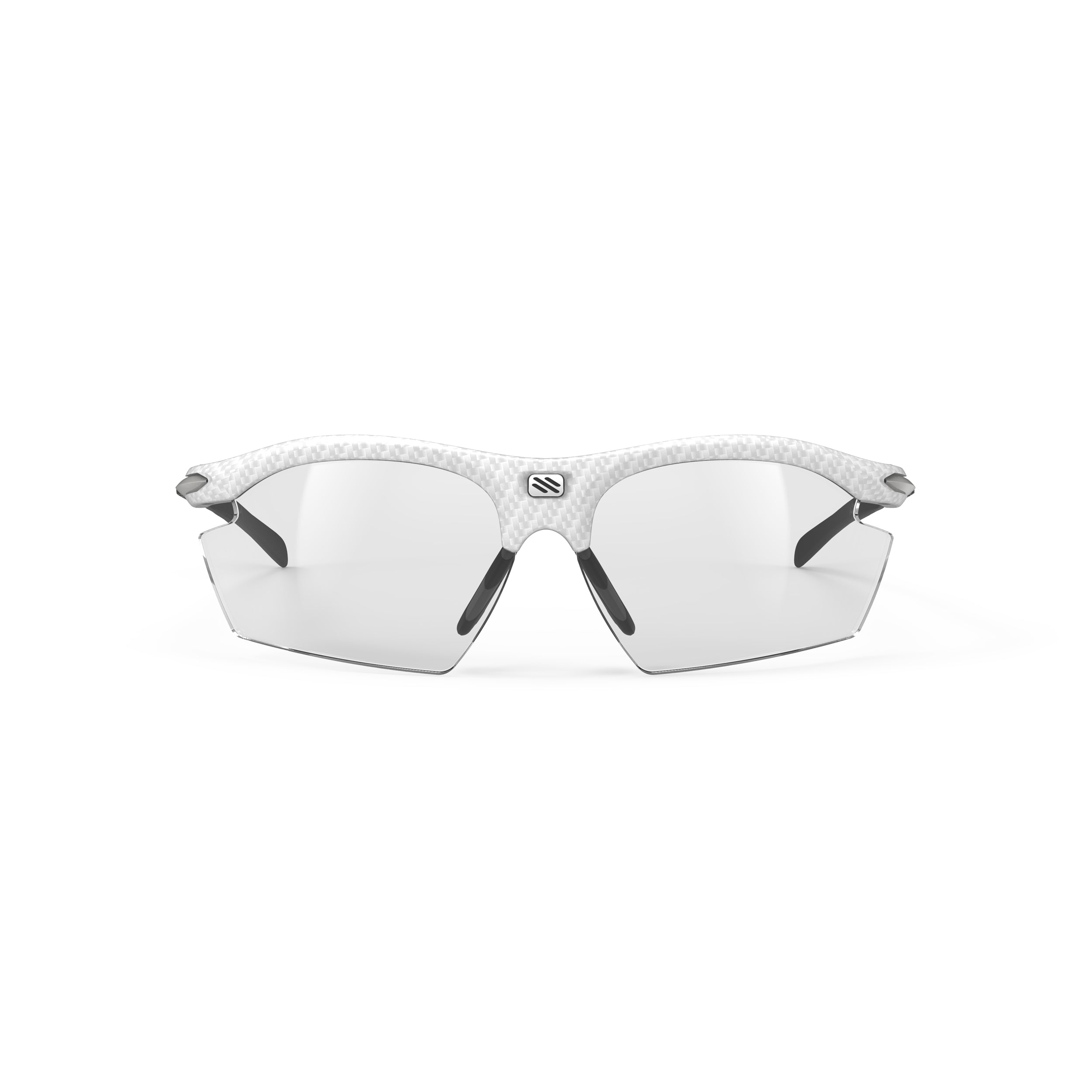 Rudy Project Rydon White Carbonium photochromic black performance sunglasses – front view, alternate angle