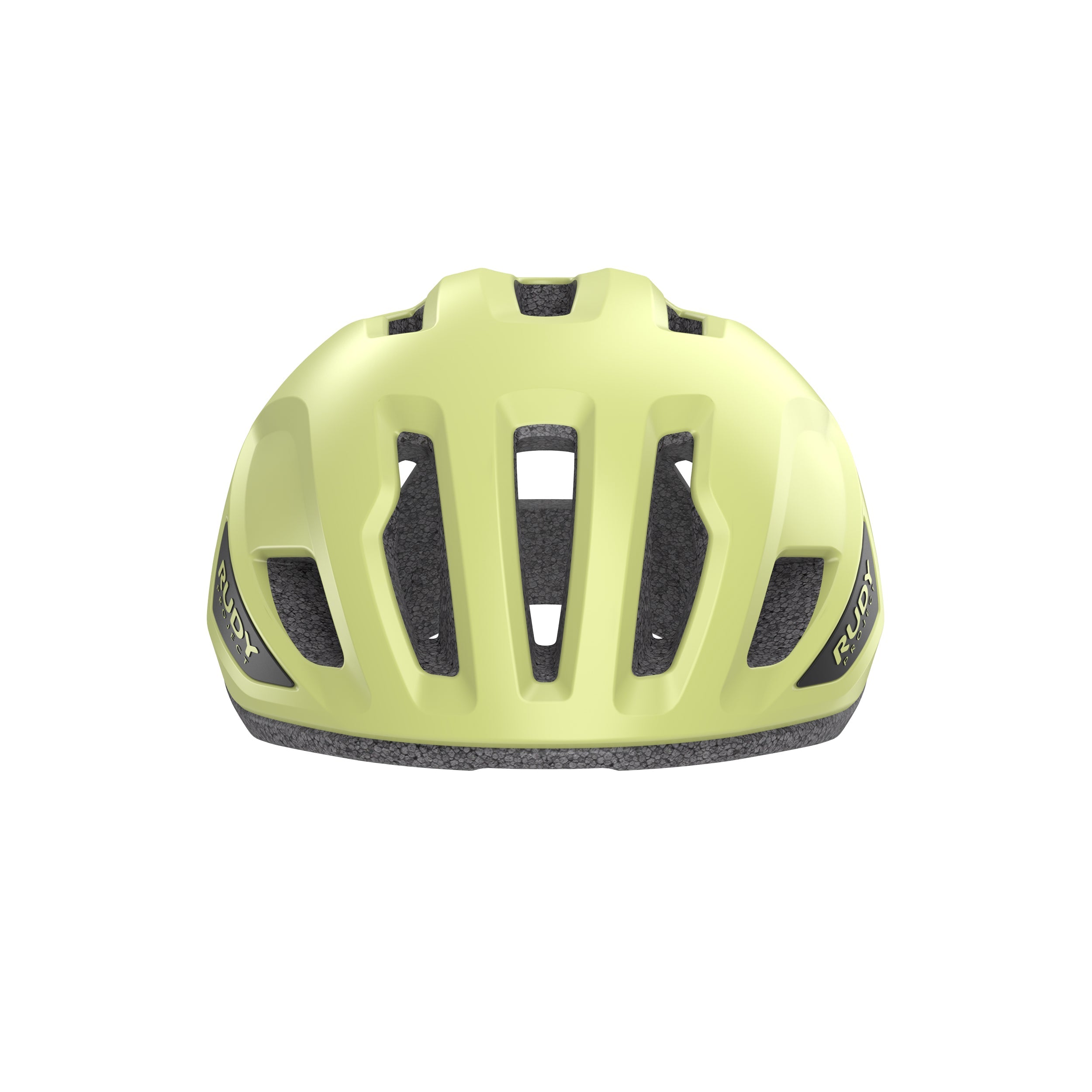 Rudy Project Sinergy Celestial Yellow Matte cycling helmet – front view, alternate angle