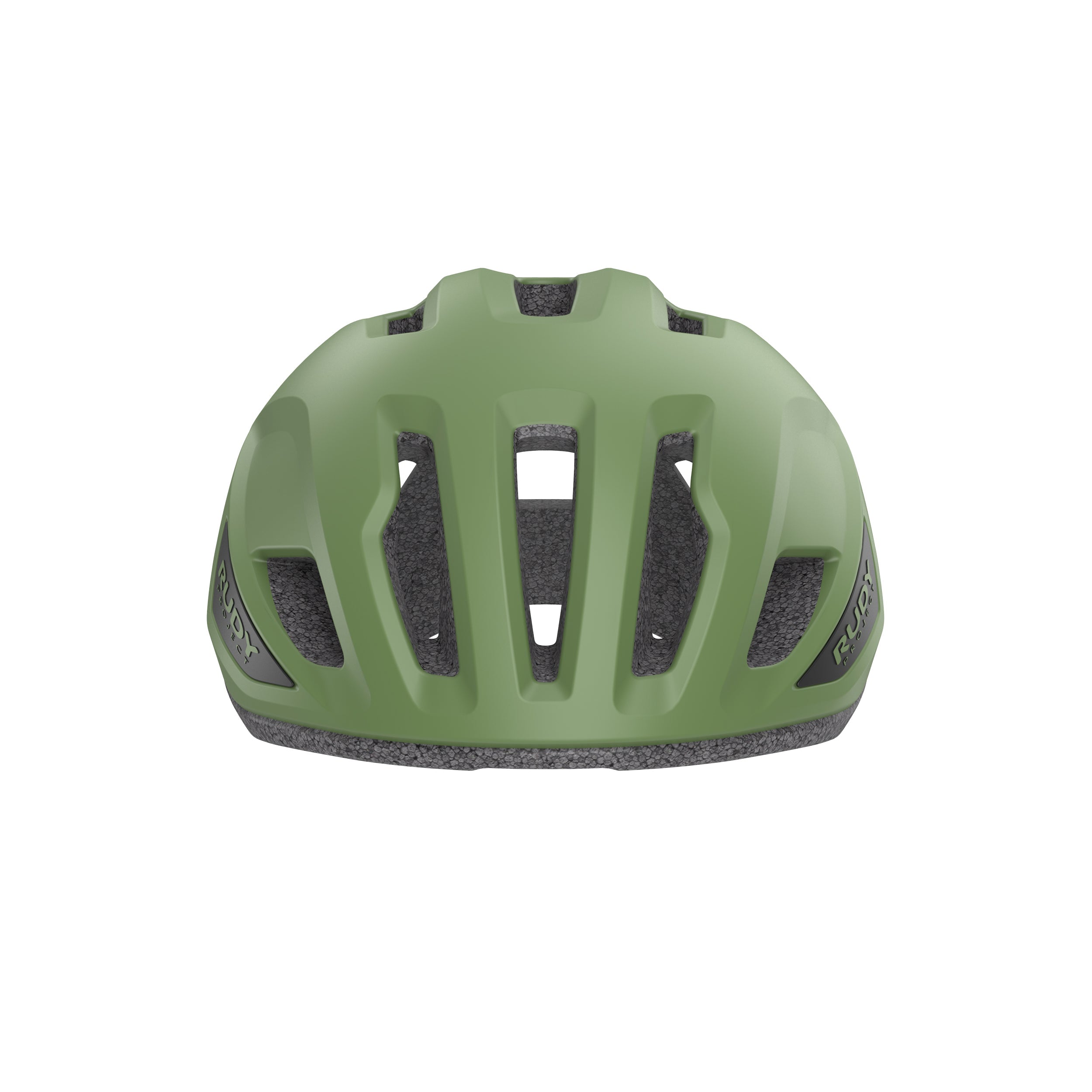 Rudy Project Sinergy Pantanal Green Matte cycling helmet – front view, alternate angle