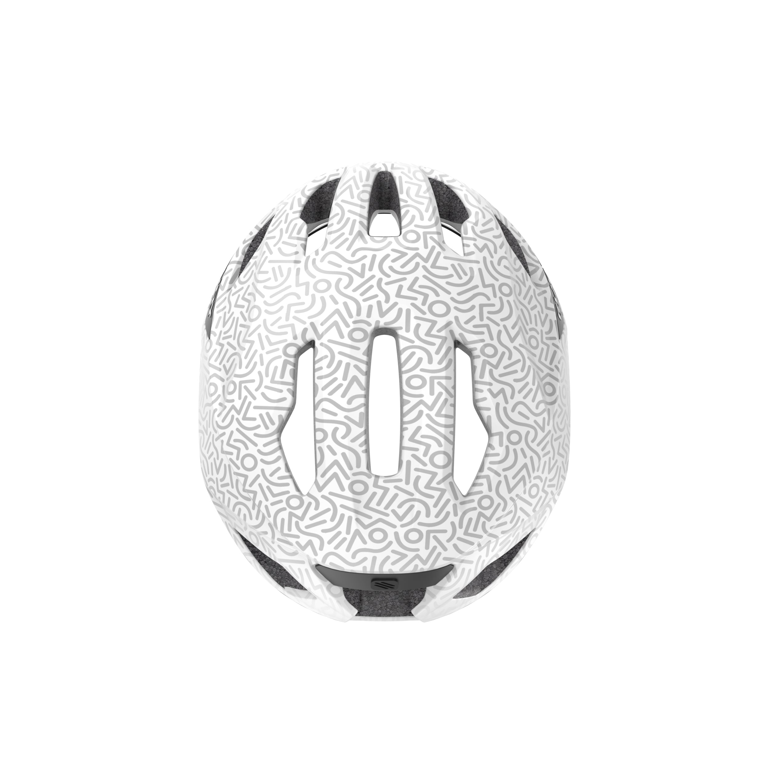 Rudy Project Sinergy White Doodle Matte cycling helmet – rear view