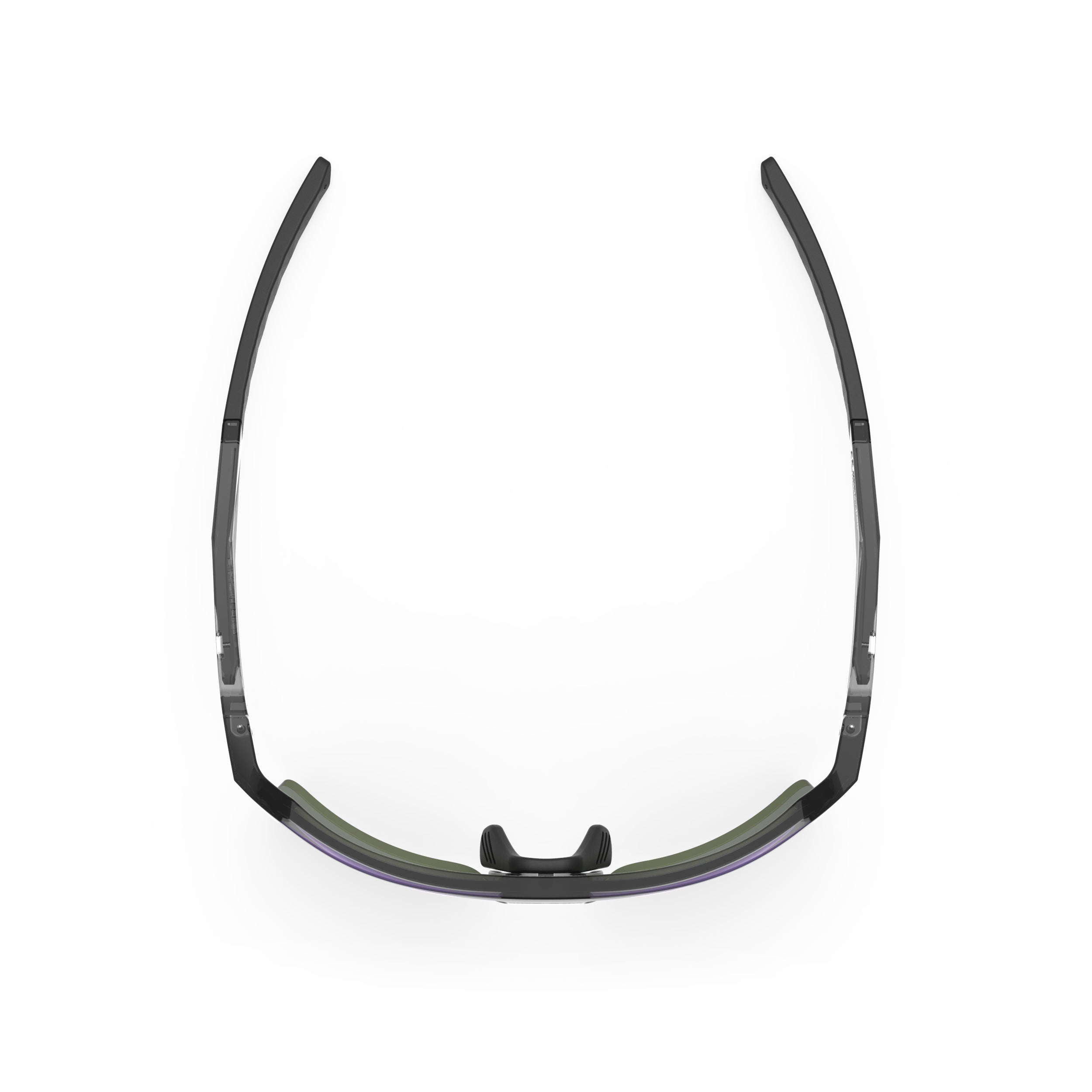 Rudy Project Sirius Crystal Ash mirrored multilaser violet performance sunglasses – top view