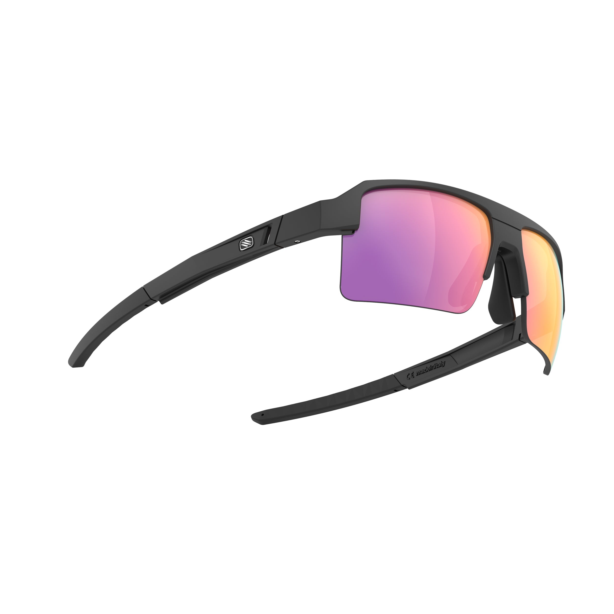 Rudy Project Sirius Matte Black mirrored multilaser sunset performance sunglasses – side view