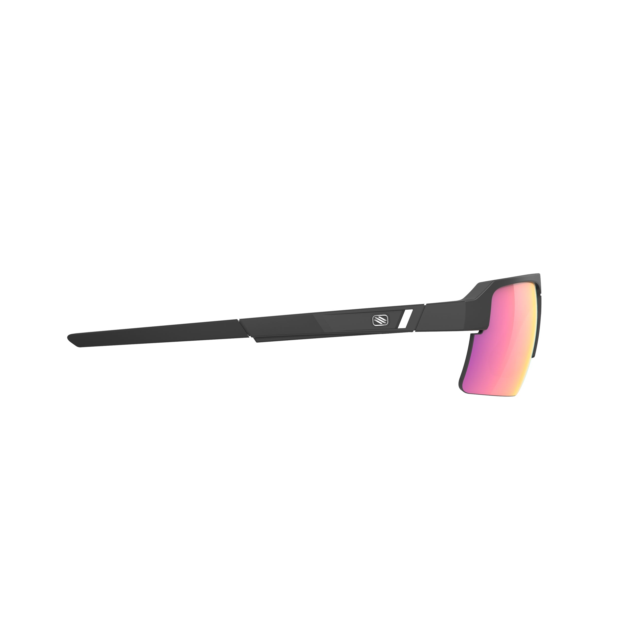 Rudy Project Sirius Matte Black mirrored multilaser sunset performance sunglasses – side view, opposite side