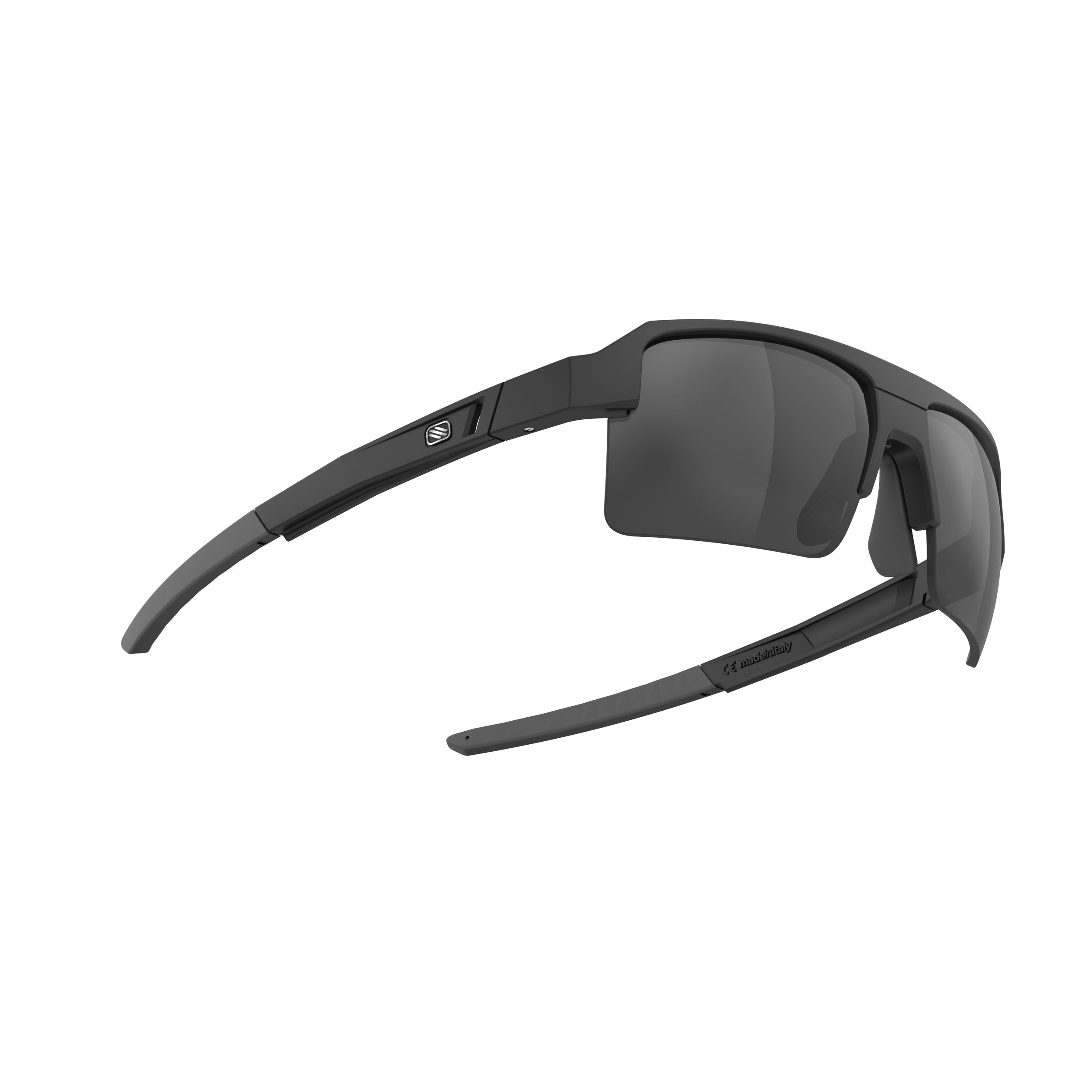 Rudy Project Sirius Matte Black mirrored smoke black performance sunglasses – side view