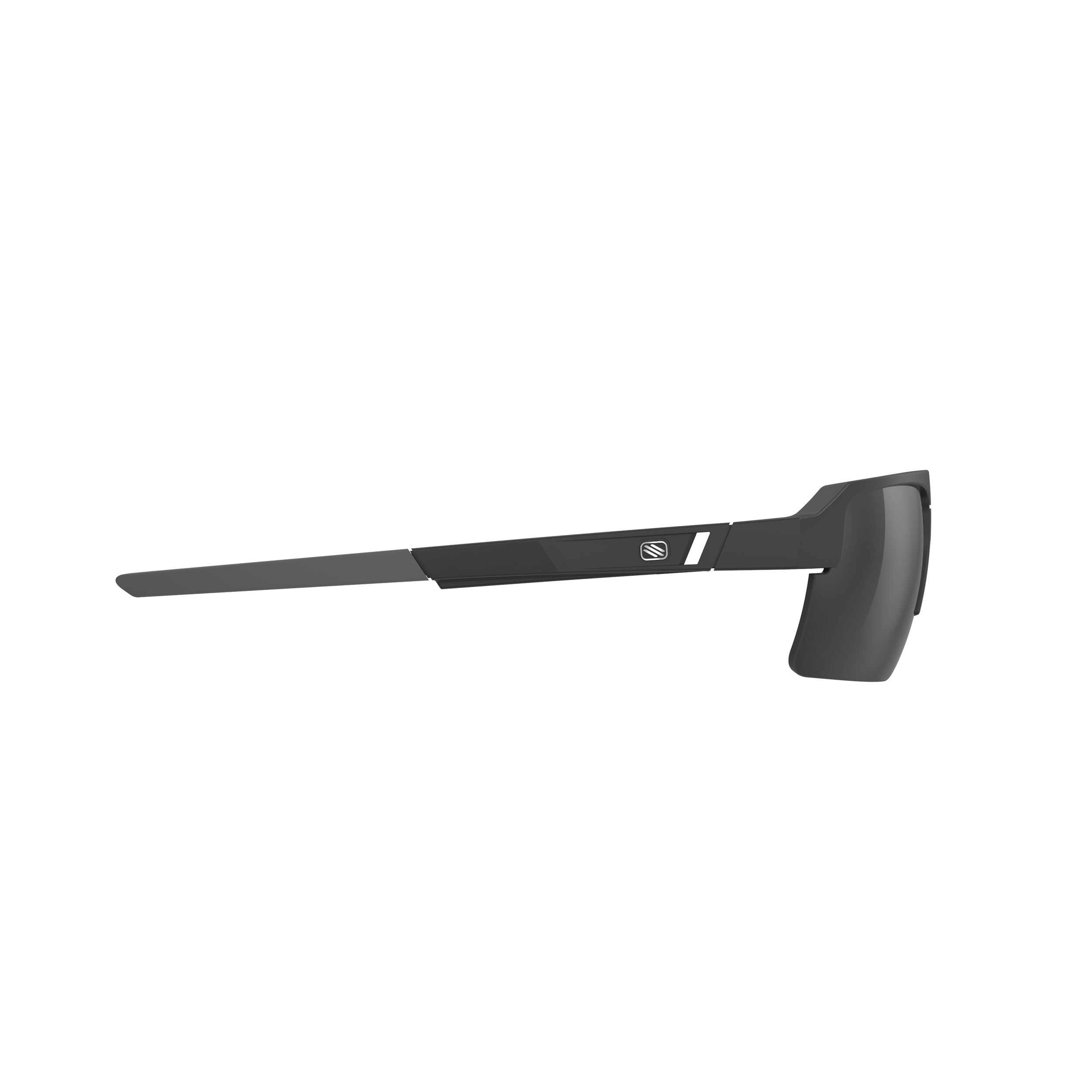 Rudy Project Sirius Matte Black mirrored smoke black performance sunglasses – side view, opposite side