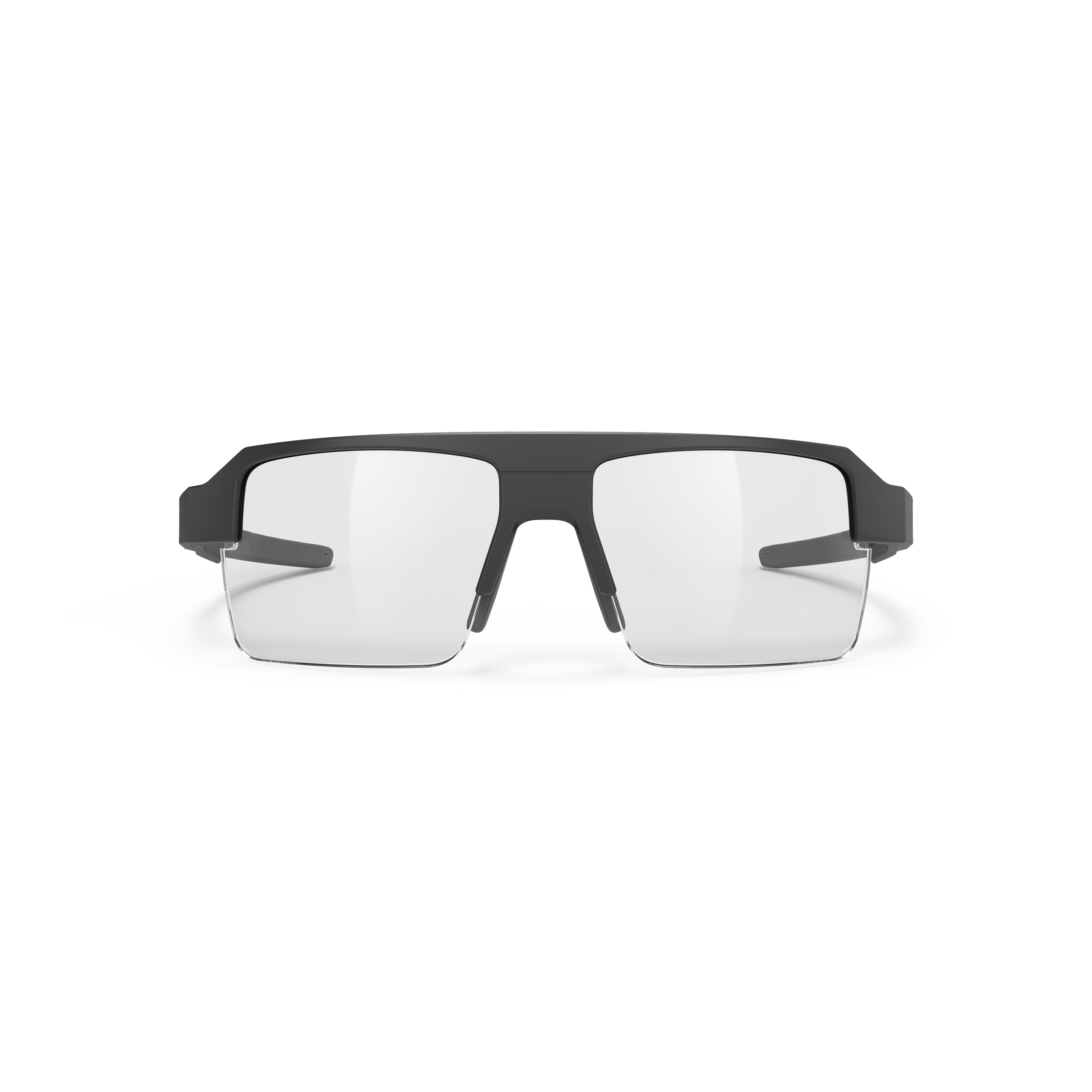 Rudy Project Sirius Matte Black photochromic black performance sunglasses – front view, alternate angle