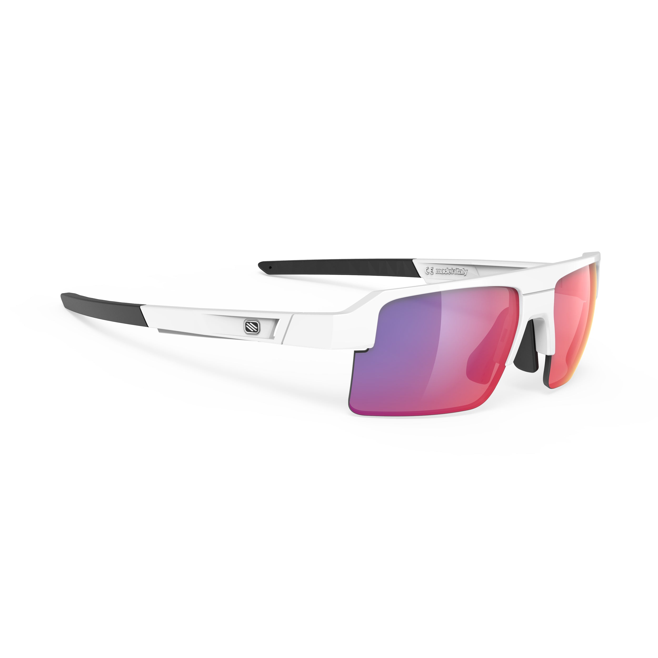 Rudy Project Sirius White Gloss mirrored multilaser red hdr performance sunglasses – front view