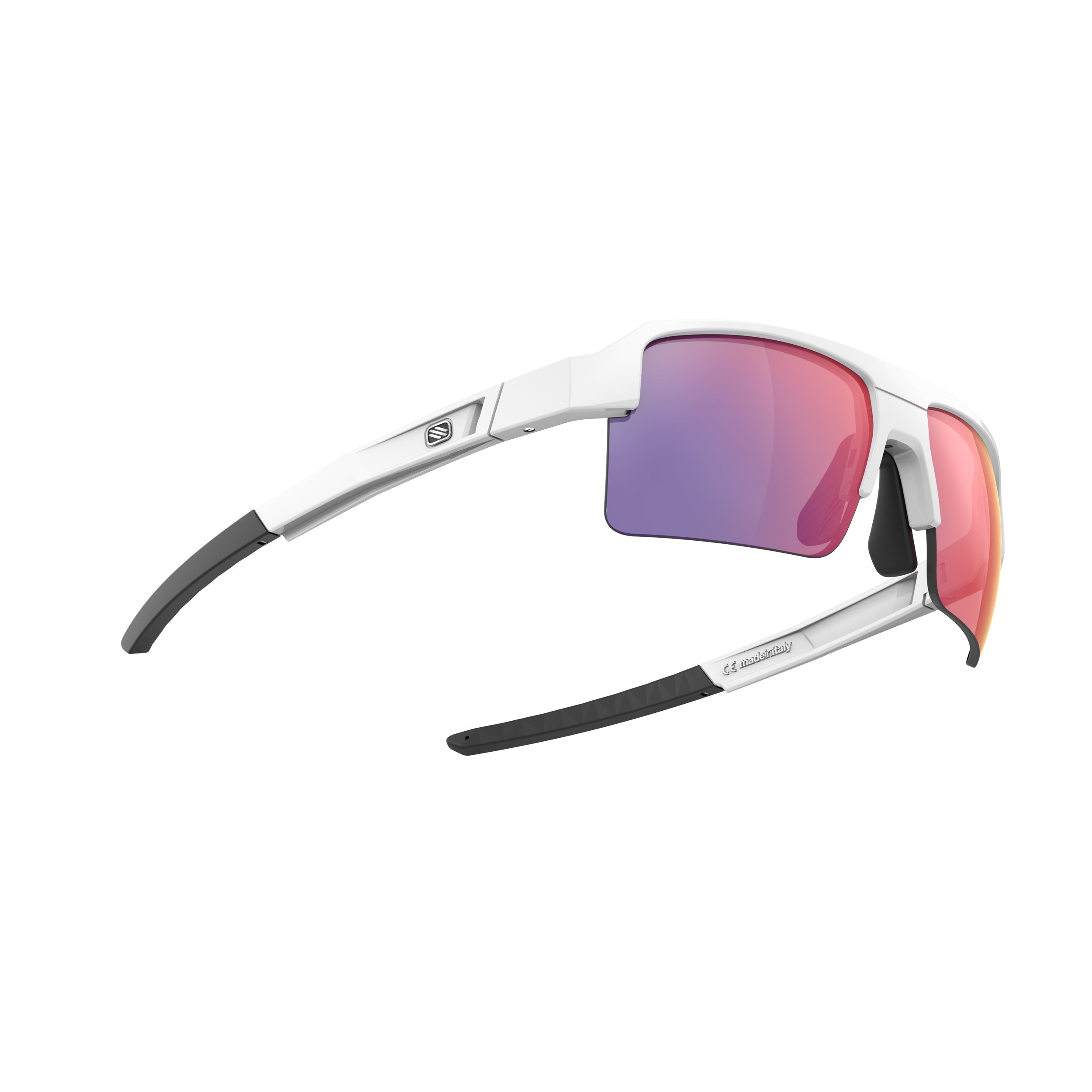 Rudy Project Sirius White Gloss mirrored multilaser red hdr performance sunglasses – side view