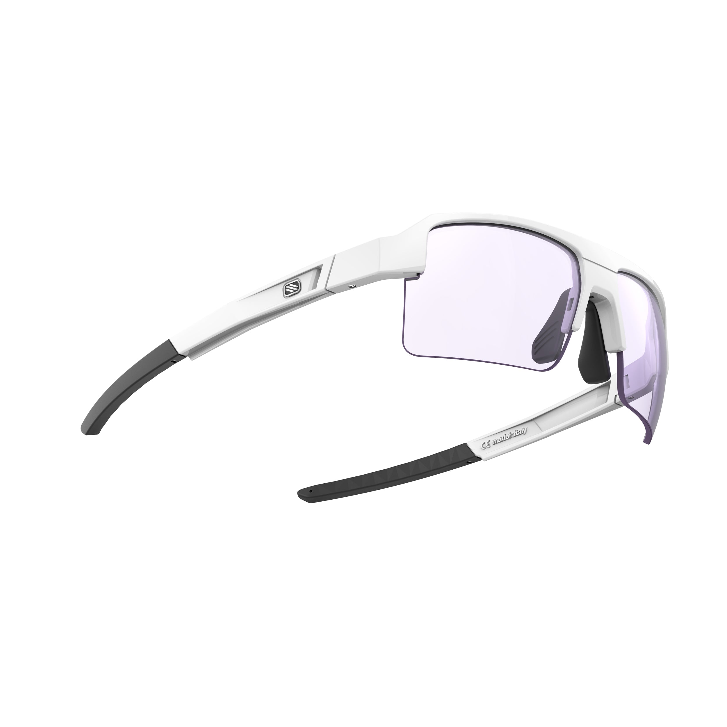 Rudy Project Sirius White Gloss photochromic laser purple hdr performance sunglasses – side view