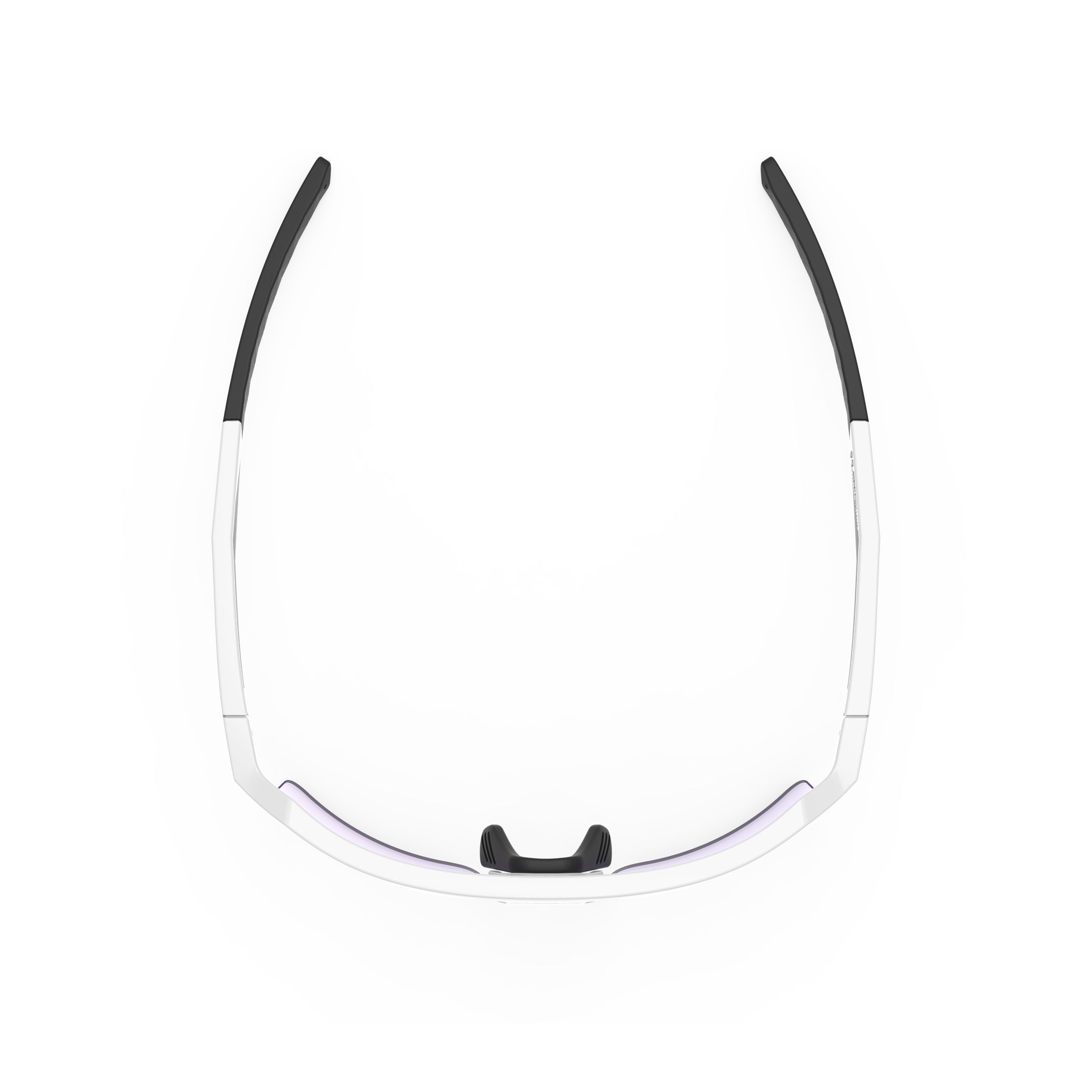 Rudy Project Sirius White Gloss photochromic laser purple hdr performance sunglasses – top view