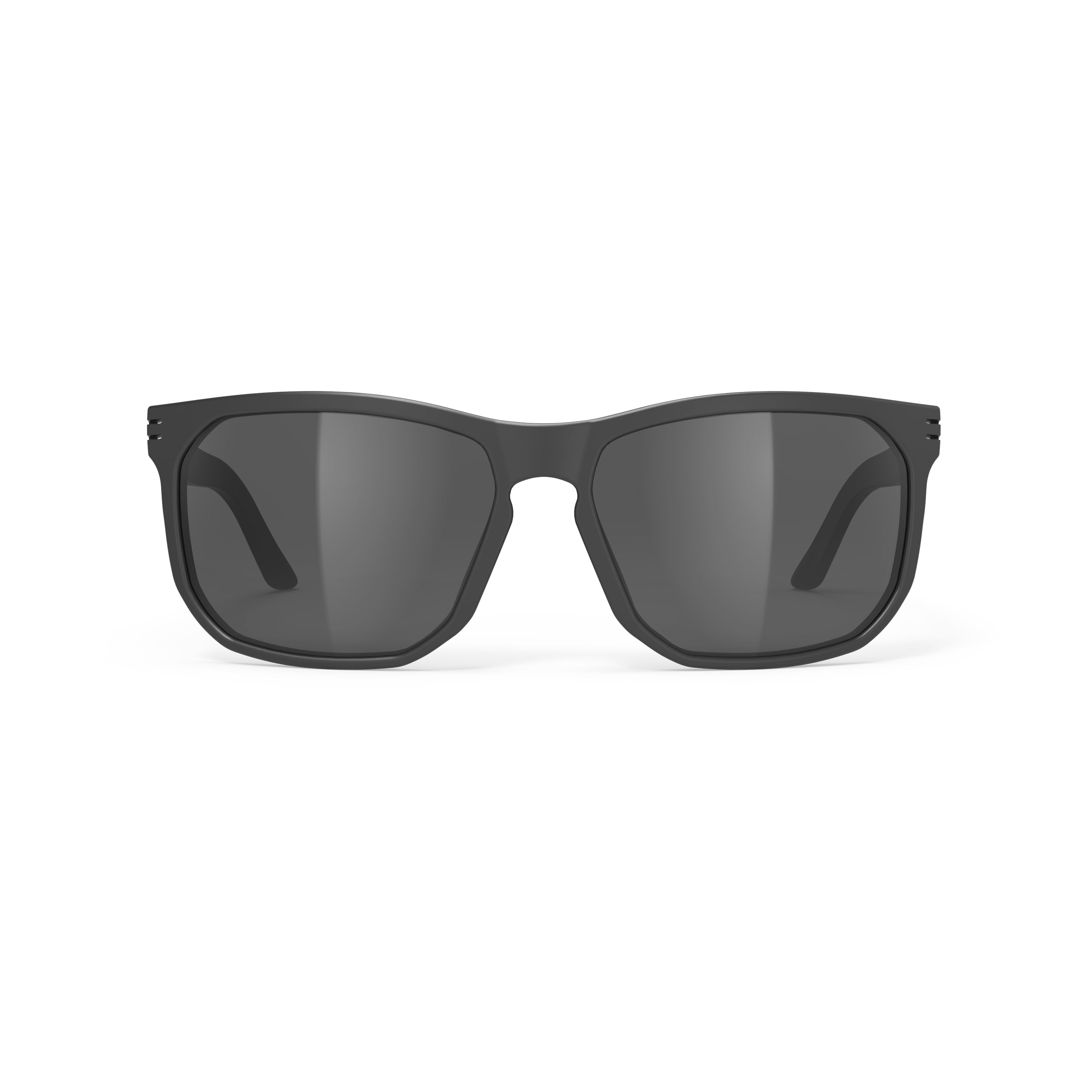 Rudy Project Soundrise Black Matte polarized polar 3fx hdr multilaser grey performance sunglasses – front view, alternate angle