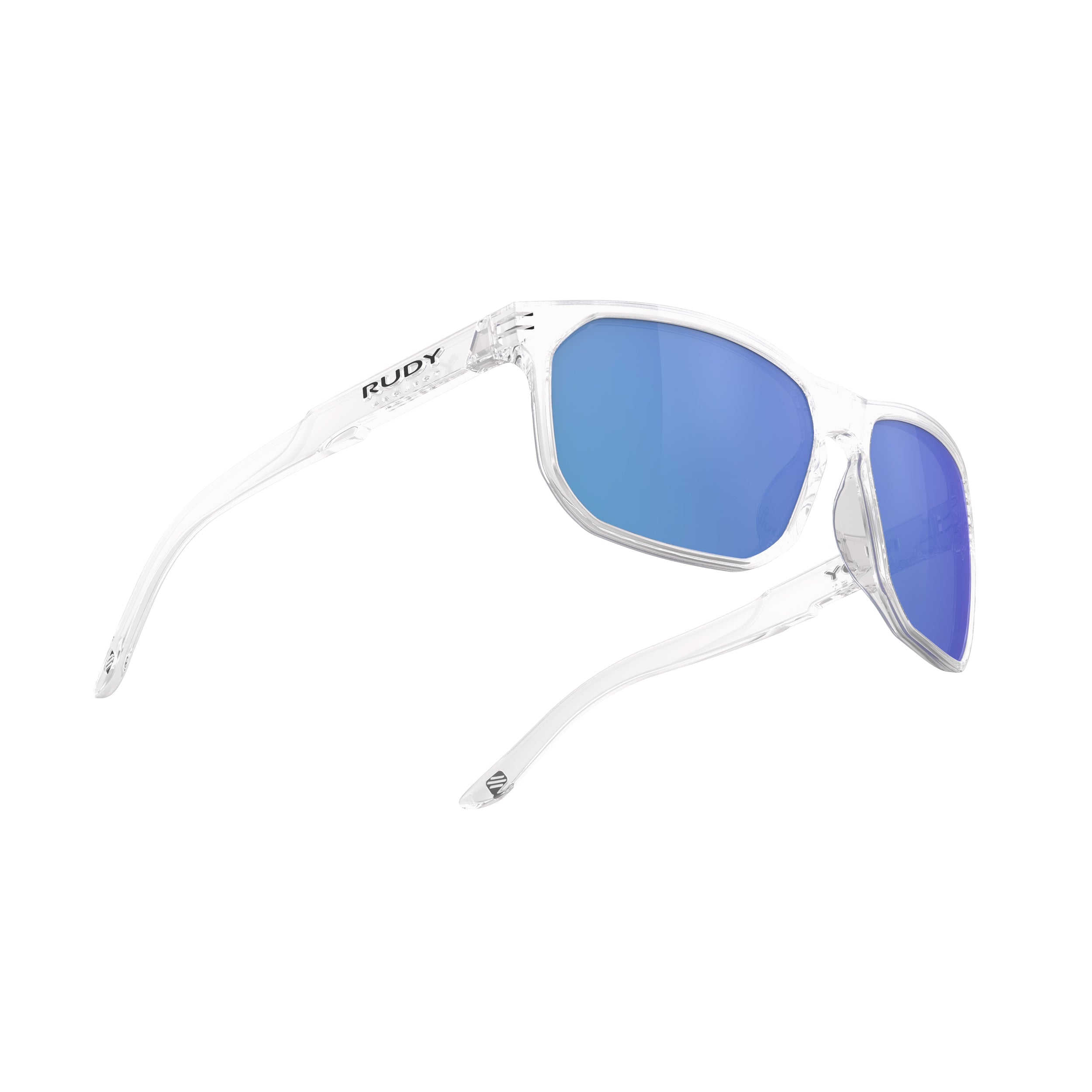 Rudy Project Soundrise Crystal Gloss mirrored multilaser blue hdr performance sunglasses – side view