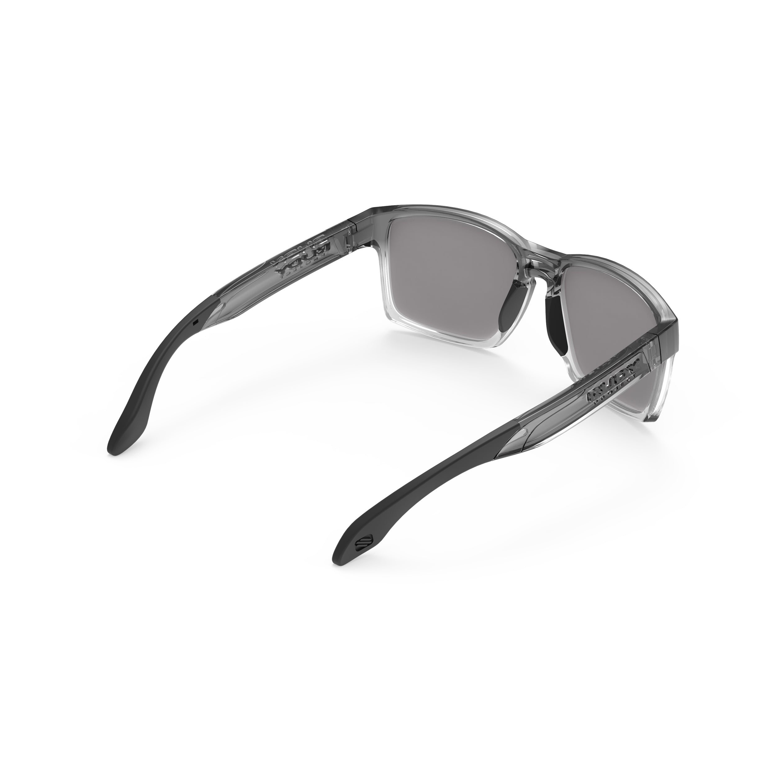Rudy Project Spinair 57 Crystal Ash Deg mirrored laser black performance sunglasses – rear view