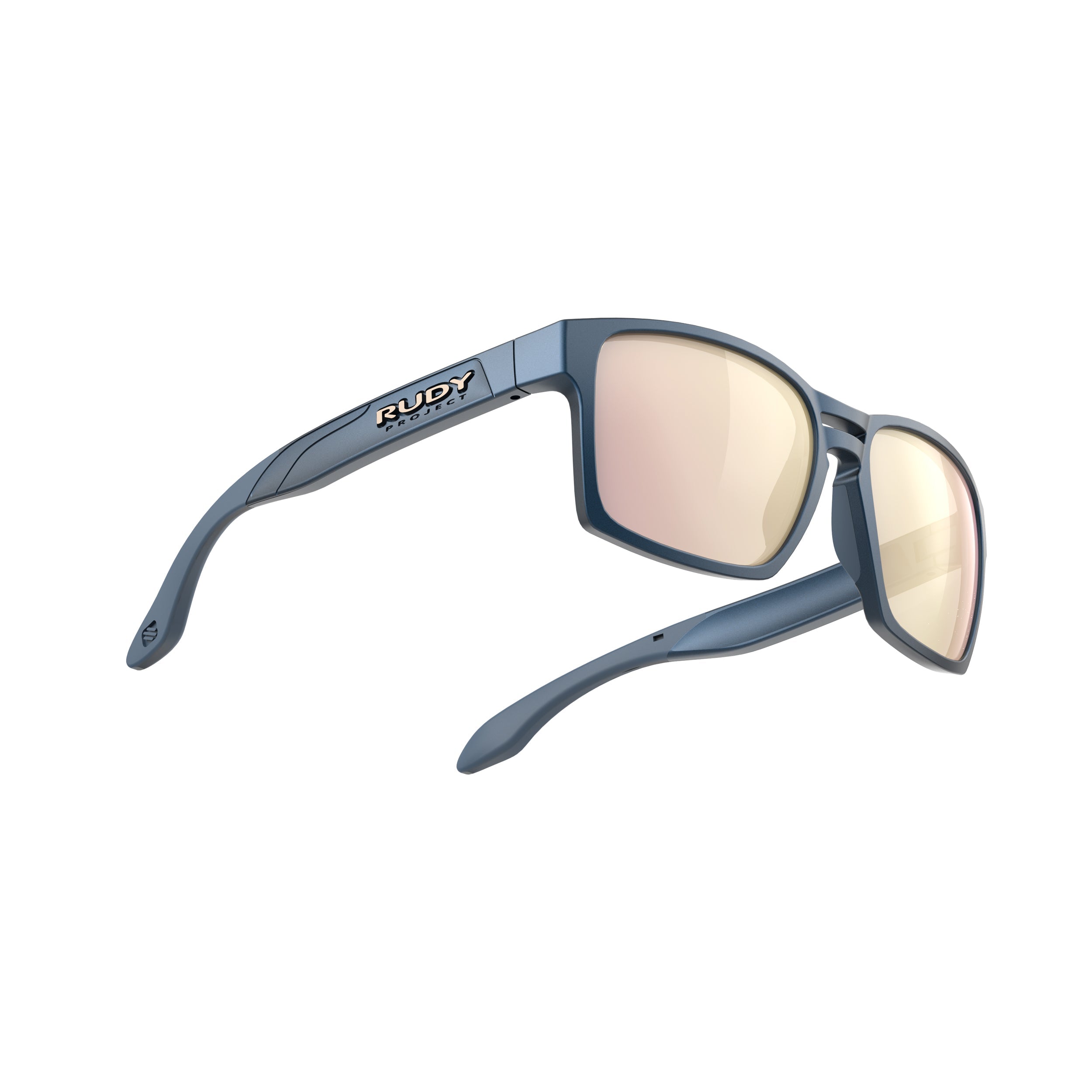 Rudy Project Spinair 57 Metal Night Matte mirrored multilaser rose gold performance sunglasses – side view