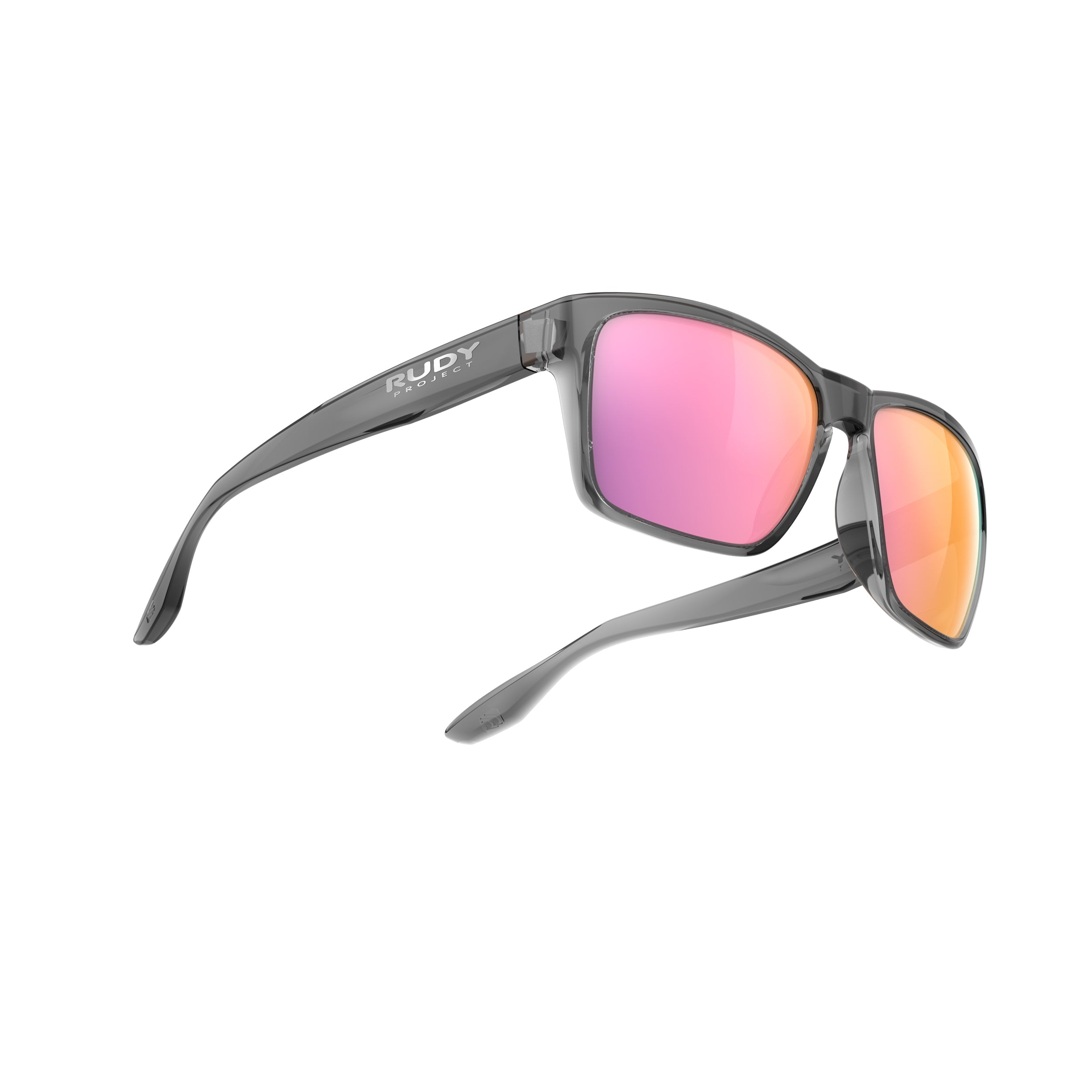 Rudy Project Spinhawk Edge Crystal Ash Gloss mirrored multilaser sunset performance sunglasses – side view