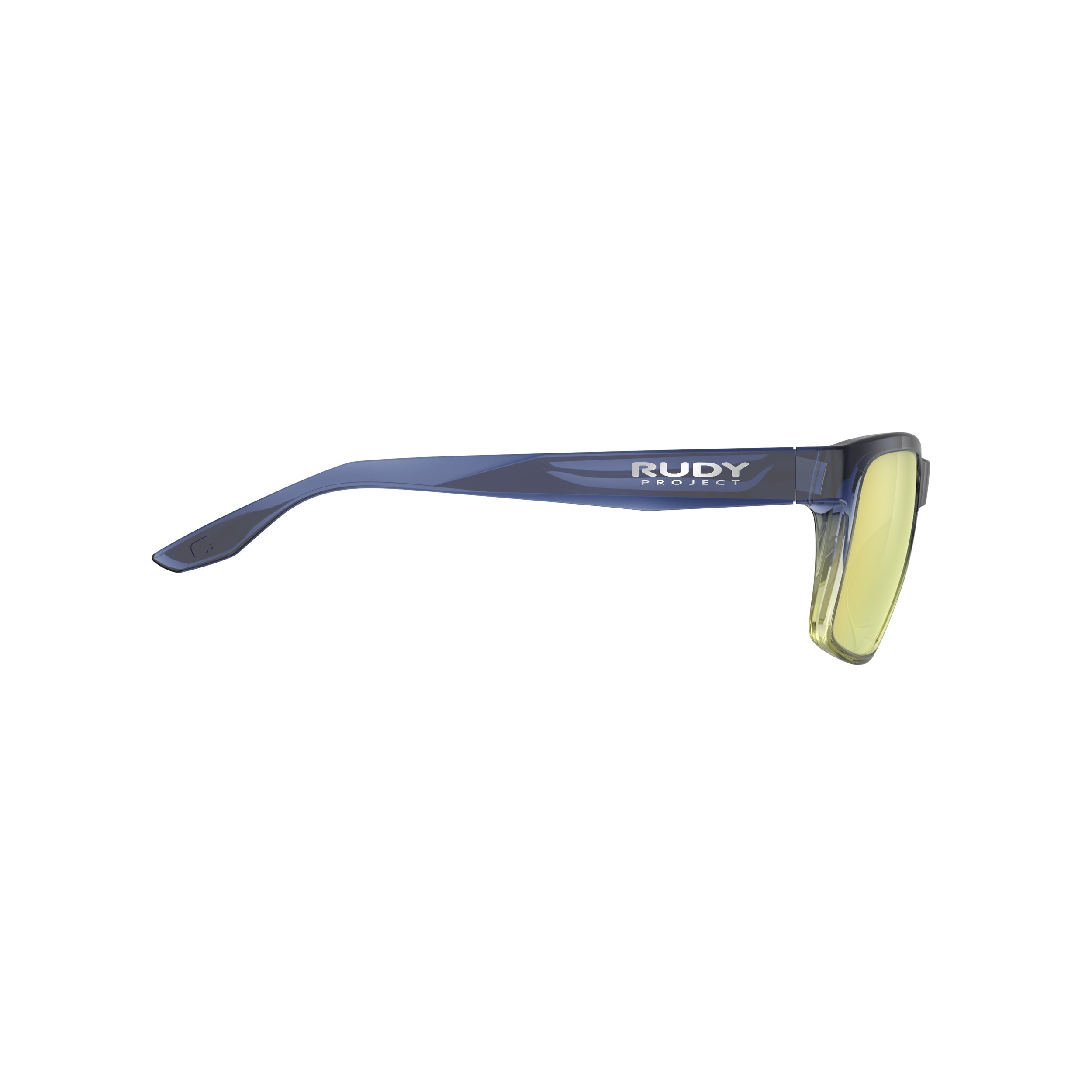 Rudy Project Spinhawk Edge Crystal Blue Avio Apple Green Fade Gloss mirrored multilaser yellow performance sunglasses – side view, opposite side