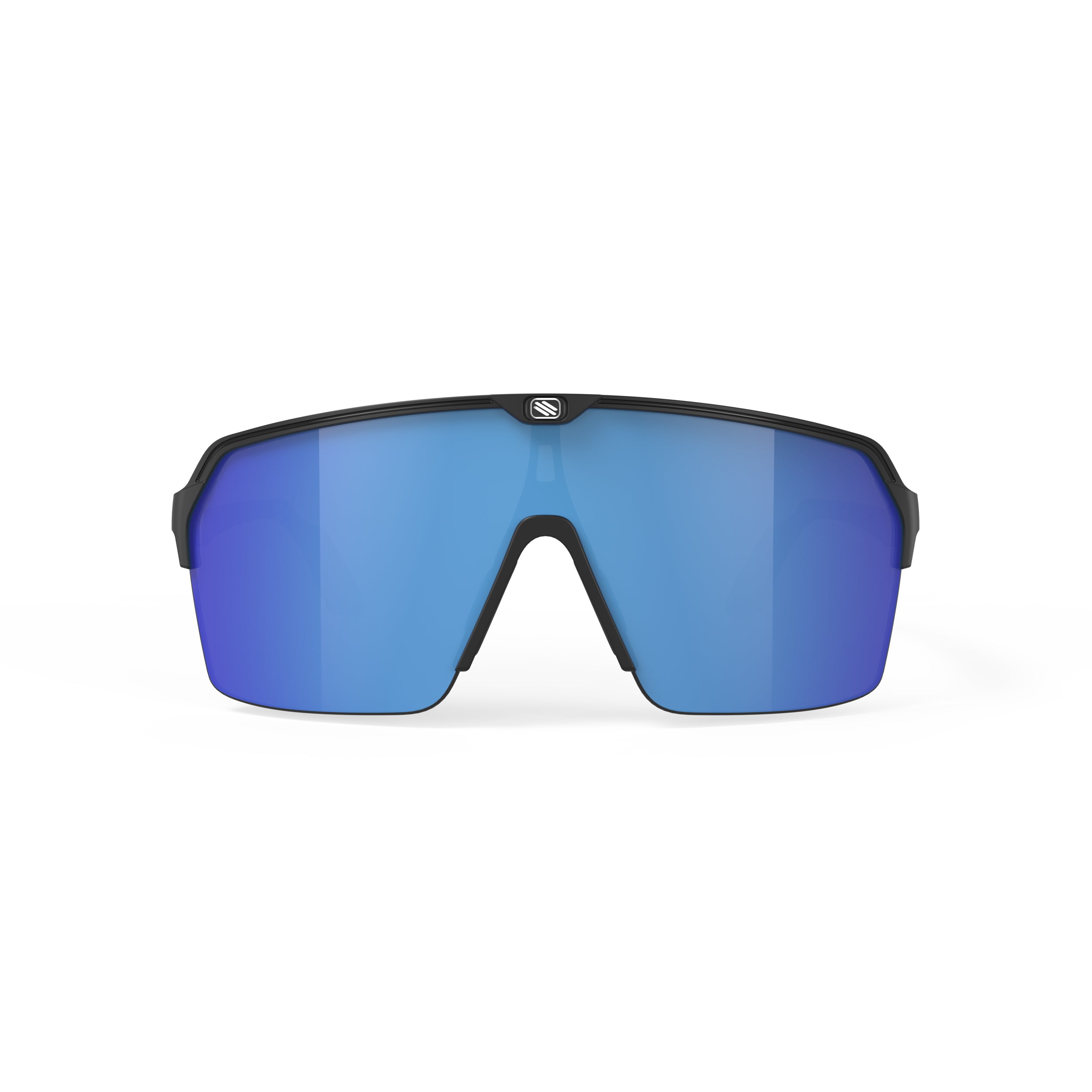 Rudy Project Spinshield Air Black Matte Multilaser Blue Performance Sunglasses – Front View, front view, alternate angle