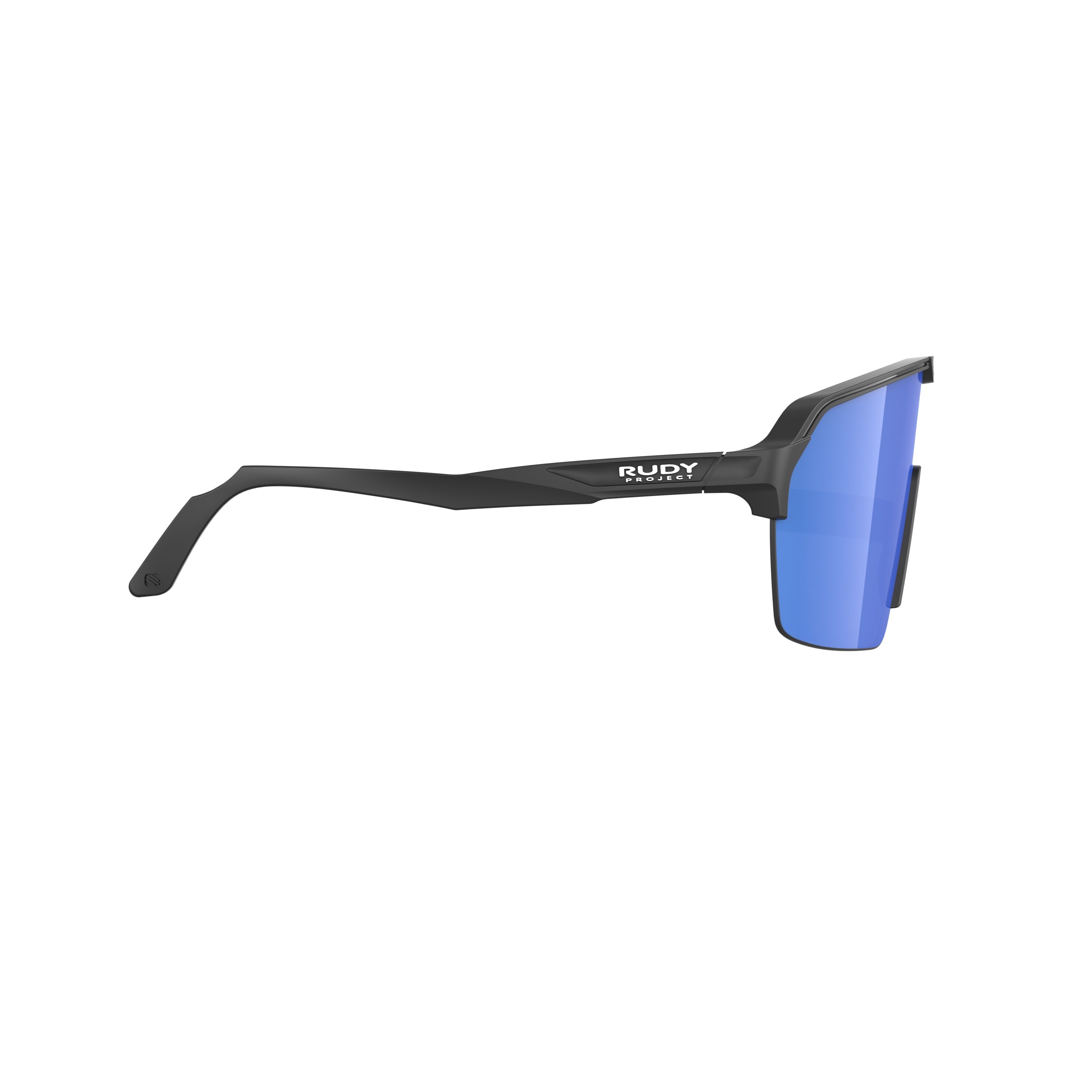 Rudy Project Spinshield Air Black Matte Multilaser Blue Performance Sunglasses – Front View, side view, opposite side