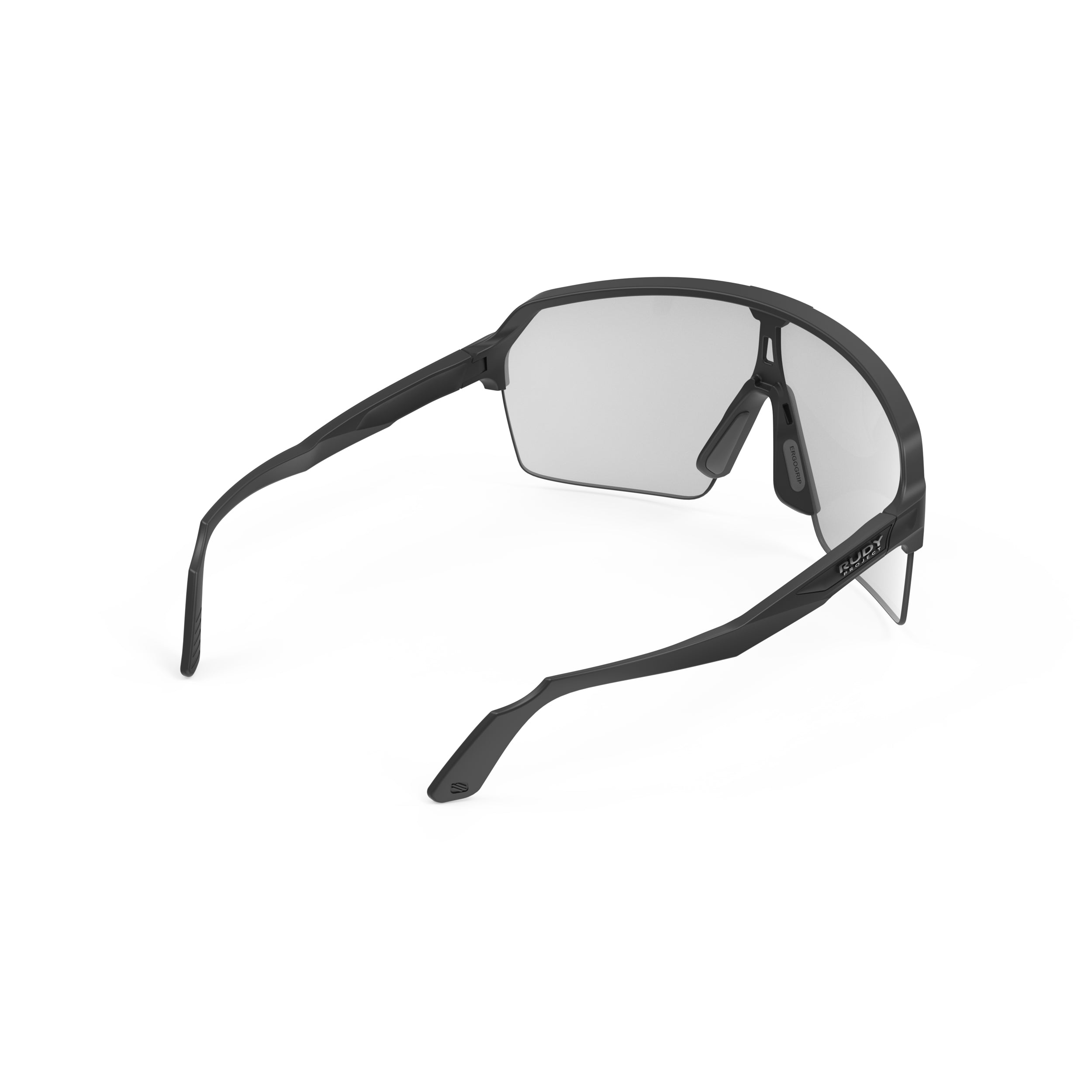 Rudy Project Spinshield Air Black Matte Photochromic Laser Black Performance Sunglasses – Front View, rear view