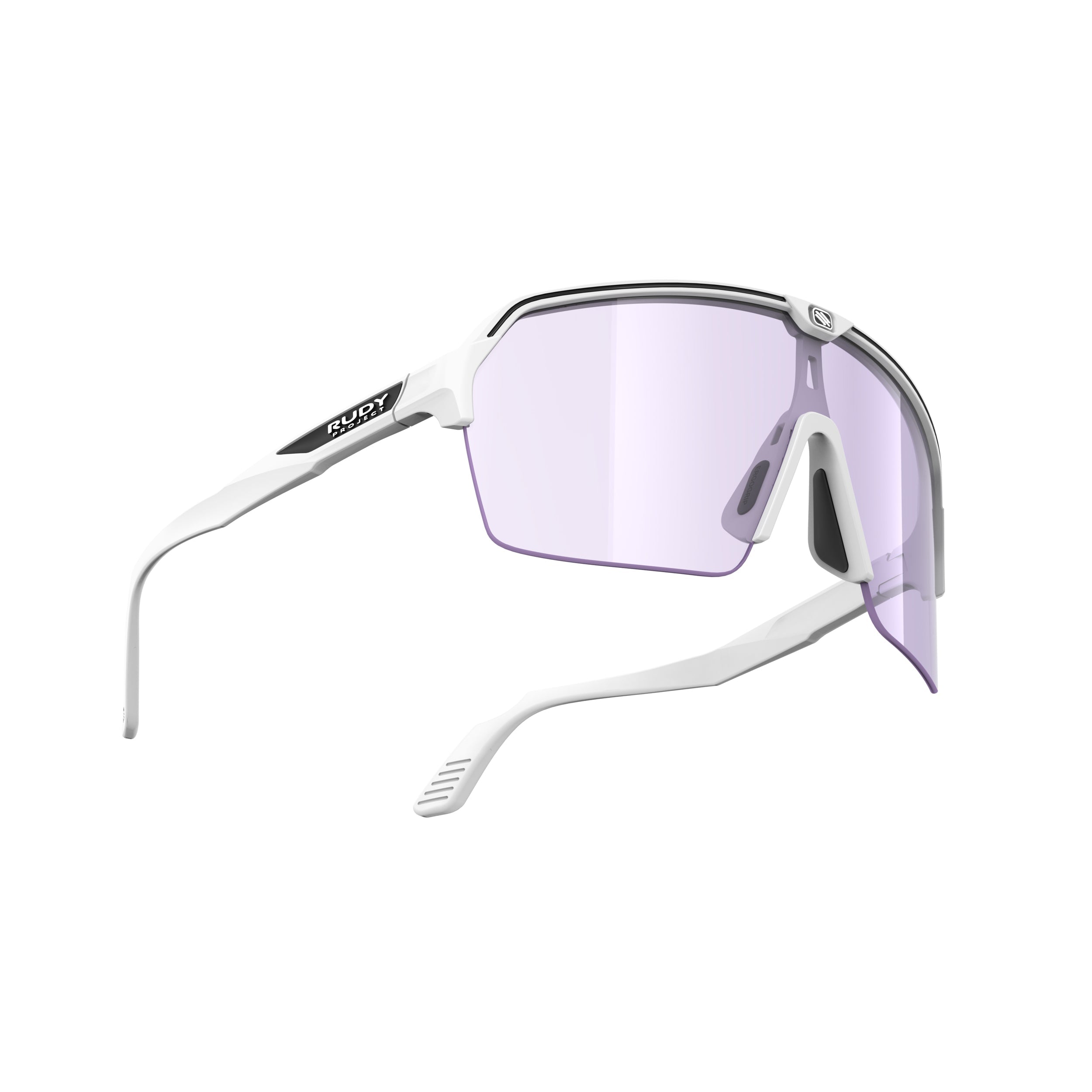 Rudy Project Spinshield Air White Matte Photochromic Laser Purple Performance Sunglasses – Front View, side view