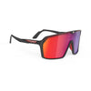 Rudy Project Spinshield Black Matte Mirrored Multilaser Red Performance Sunglasses – Front View