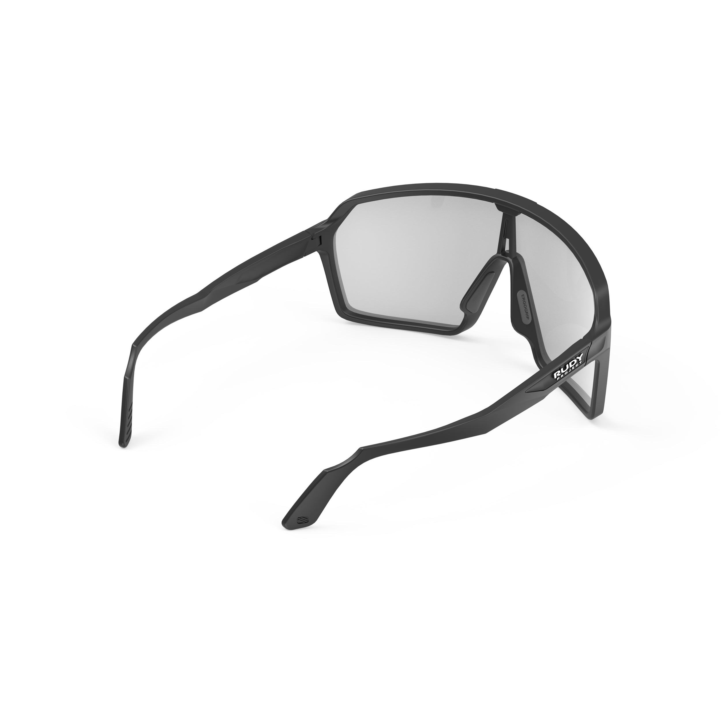 Rudy Project Spinshield Black Matte Photochromic Laser Black Performance Sunglasses – Front View, rear view