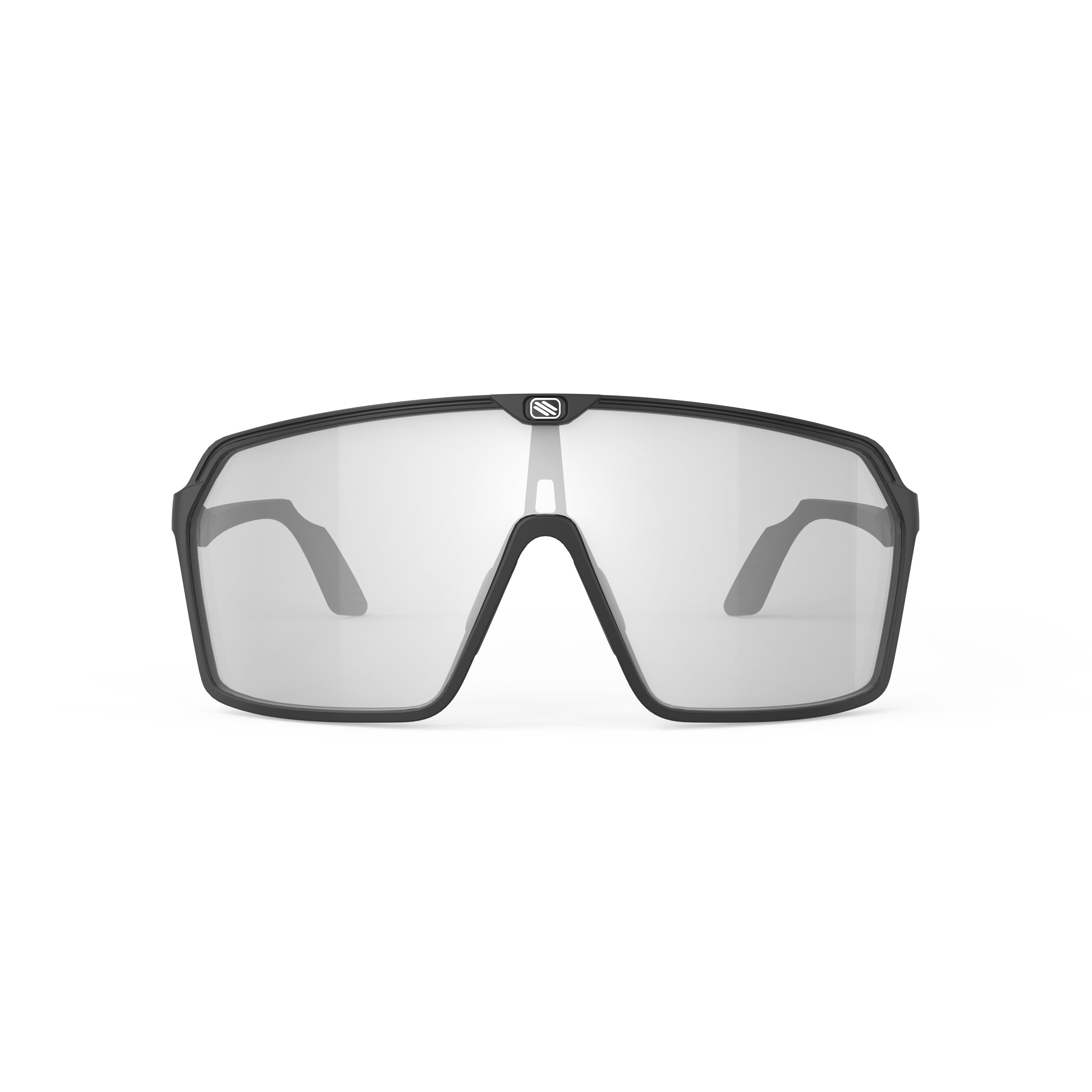 Rudy Project Spinshield Black Matte Photochromic Laser Black Performance Sunglasses – Front View, front view, alternate angle