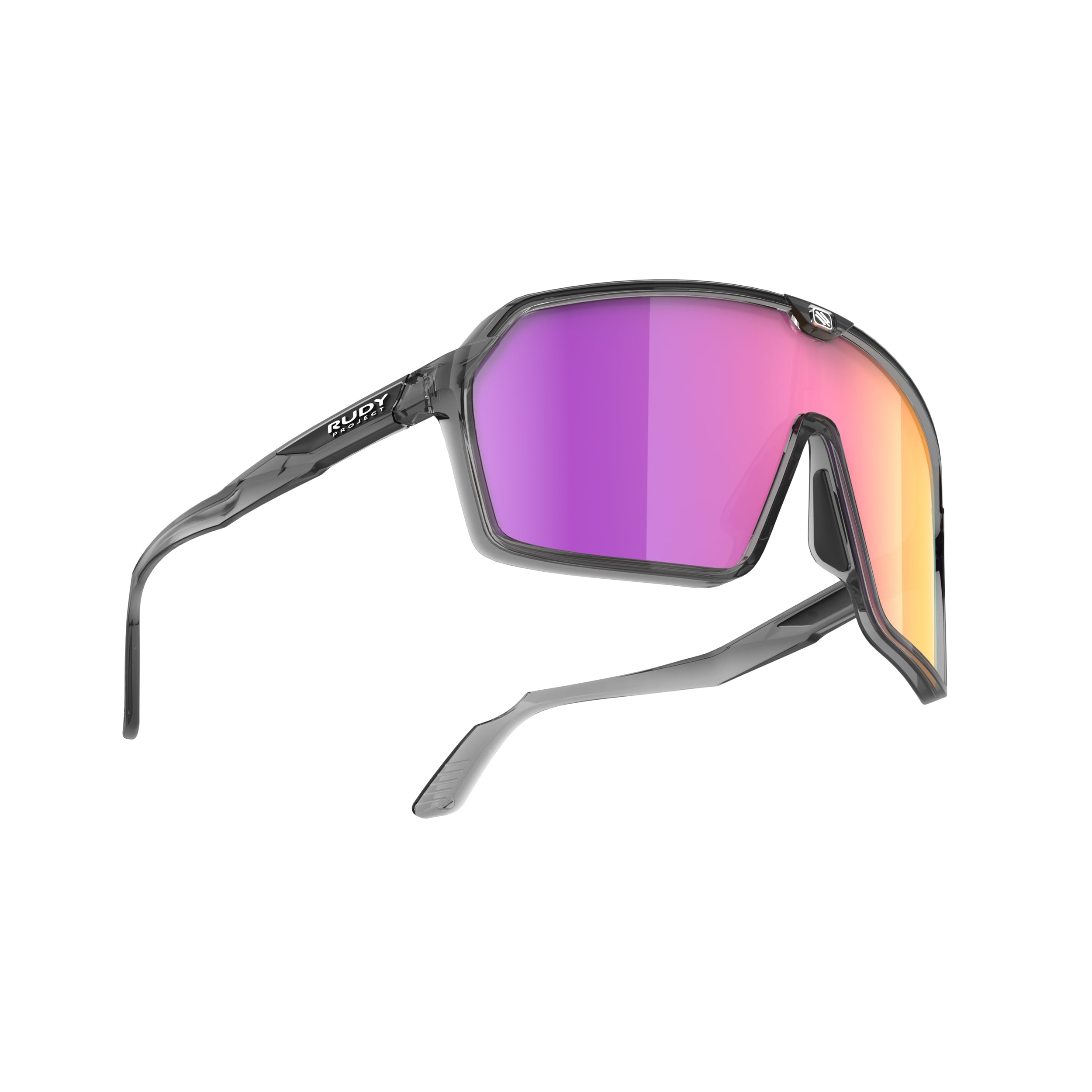 Rudy Project Spinshield Crystal Ash Multilaser Sunset Performance Sunglasses – Front View, side view