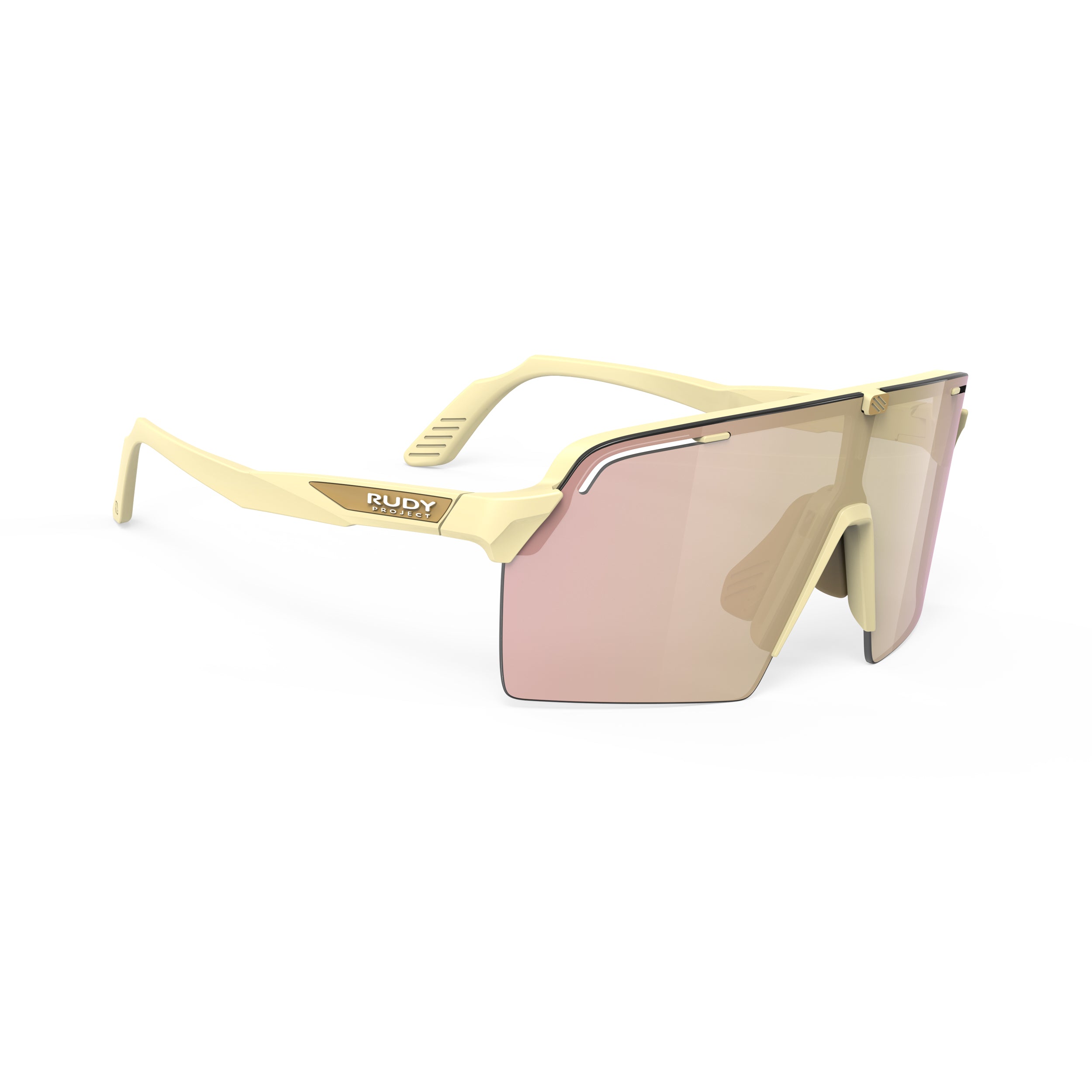 Rudy Project Spinshield Pro Vanilla Matte Mirrored Multilaser Rosegold Performance Sunglasses – Front View