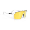 Rudy Project Spinshield White Matte Multilaser Gold Performance Sunglasses – Front View