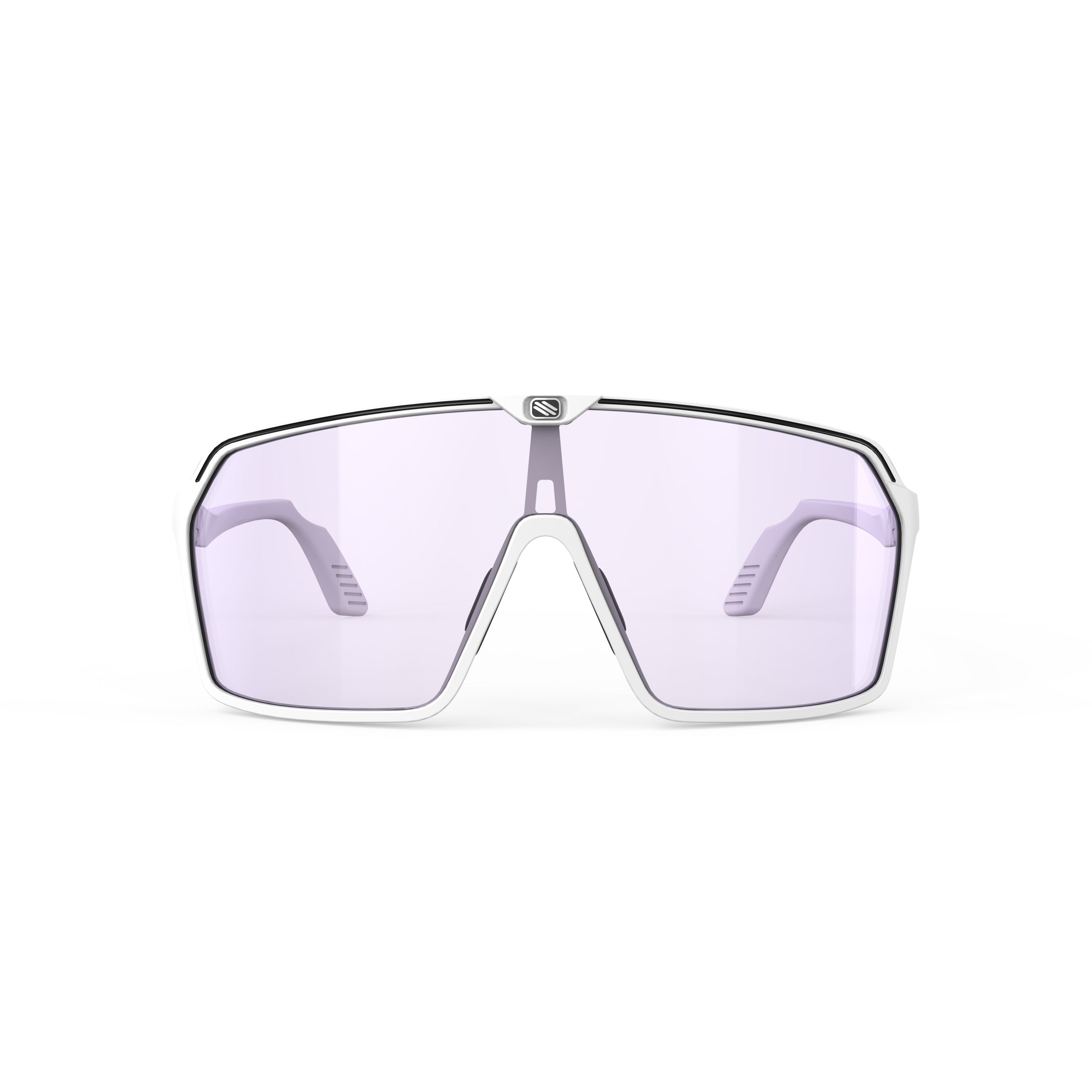 Rudy Project Spinshield White Matte Photochromic Laser Purple Performance Sunglasses – Front View, front view, alternate angle