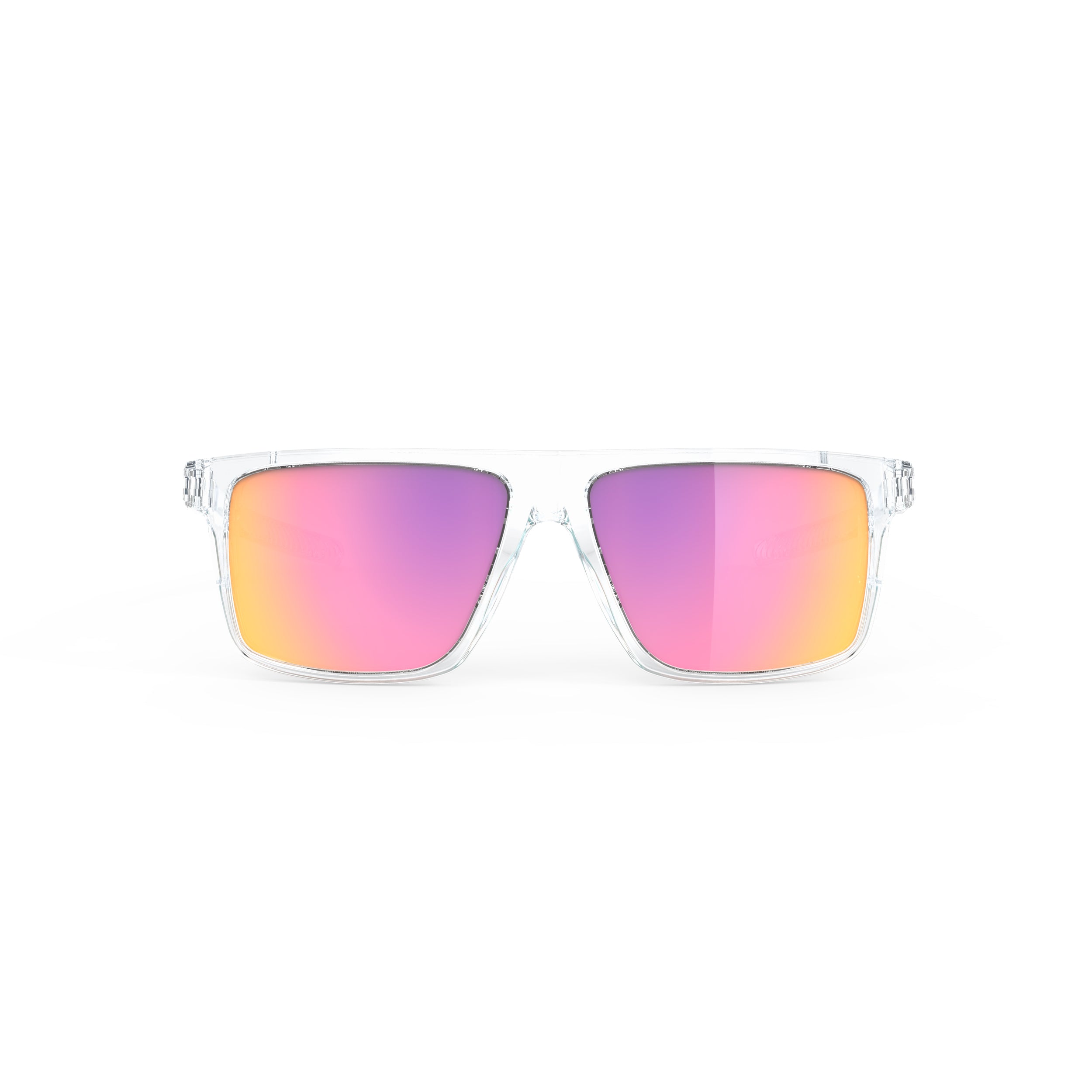 Rudy Project Stellar Crystal Gloss mirrored multilaser sunset performance sunglasses – front view, alternate angle