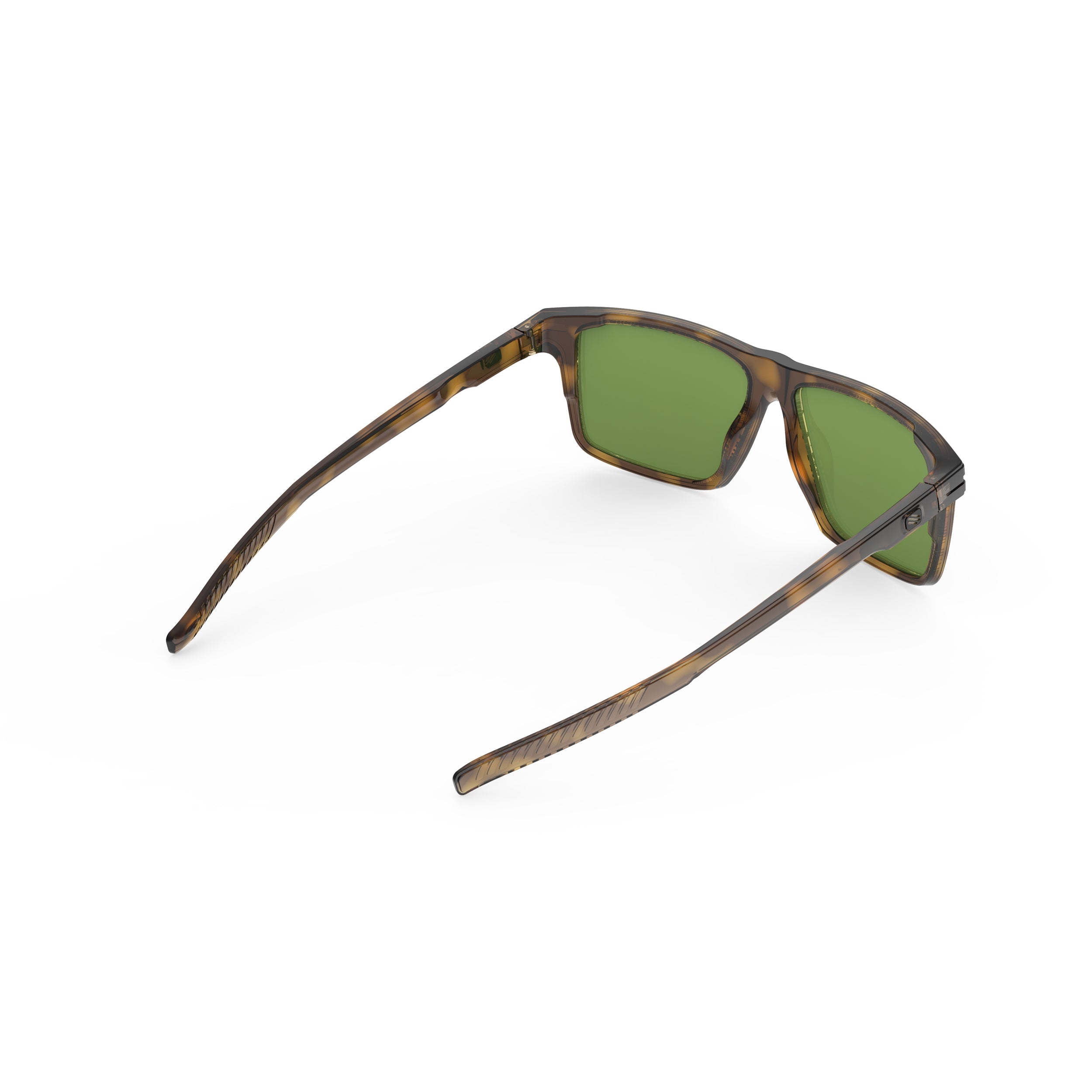 Rudy Project Stellar Demi Brown Gloss mirrored green performance sunglasses – rear view