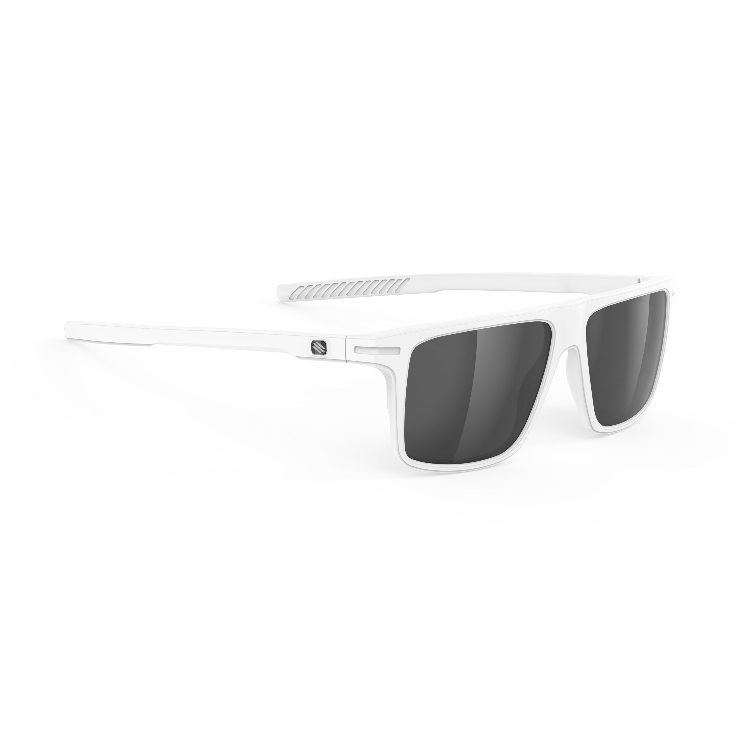 Rudy Project Stellar White Matte mirrored smoke black performance sunglasses – front view