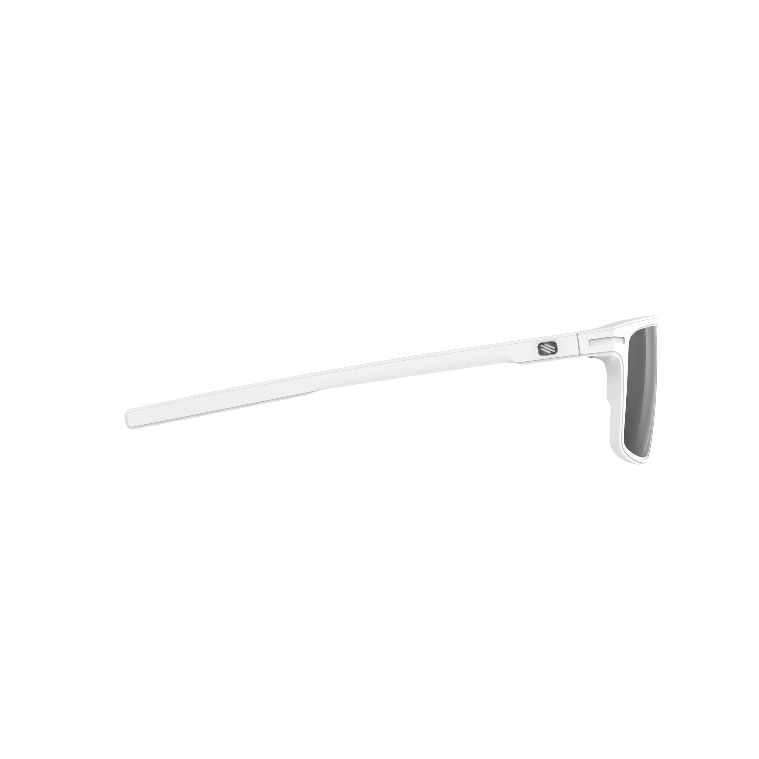 Rudy Project Stellar White Matte mirrored smoke black performance sunglasses – side view, opposite side