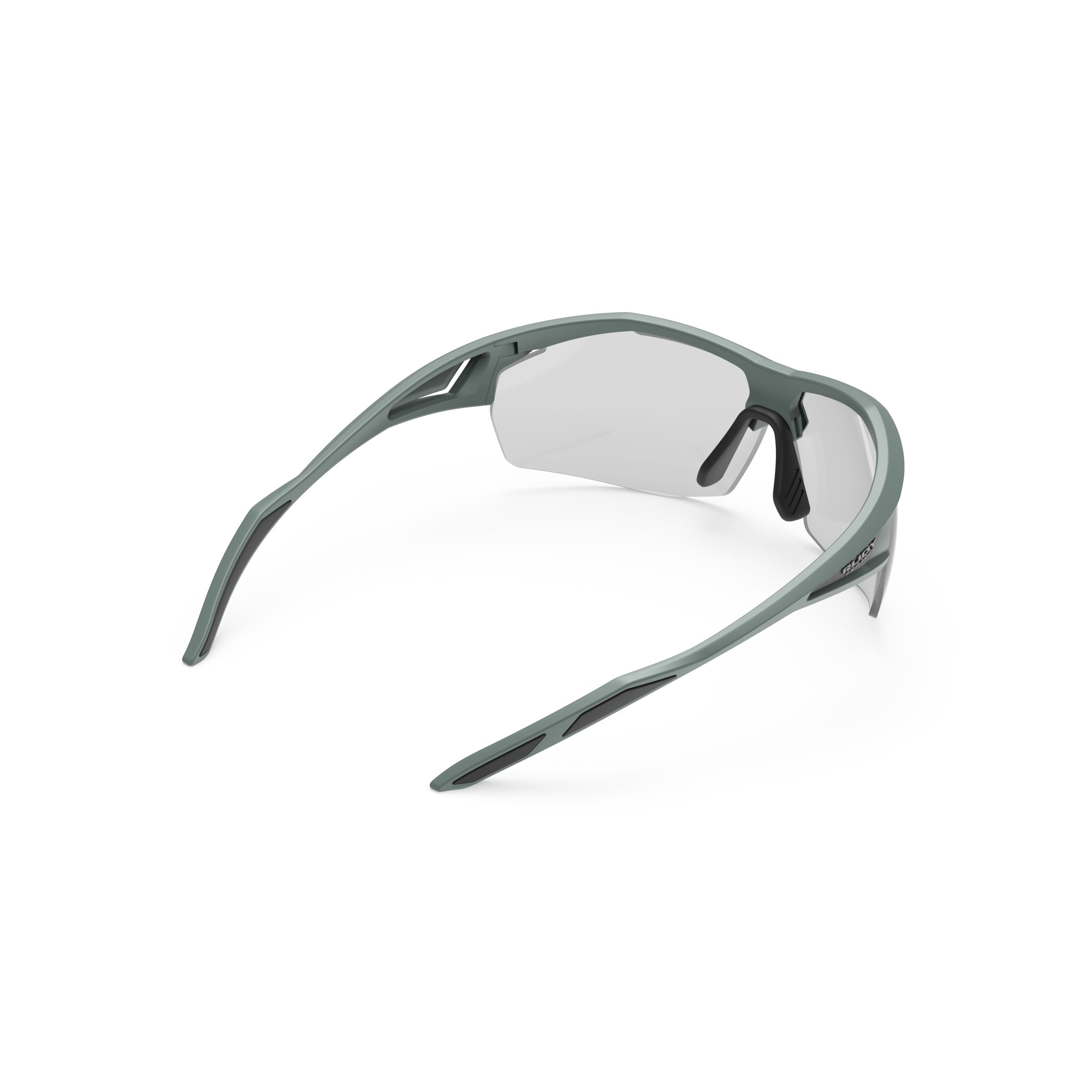 Rudy Project Sydus Green Sage Matte photochromic black performance sunglasses – rear view