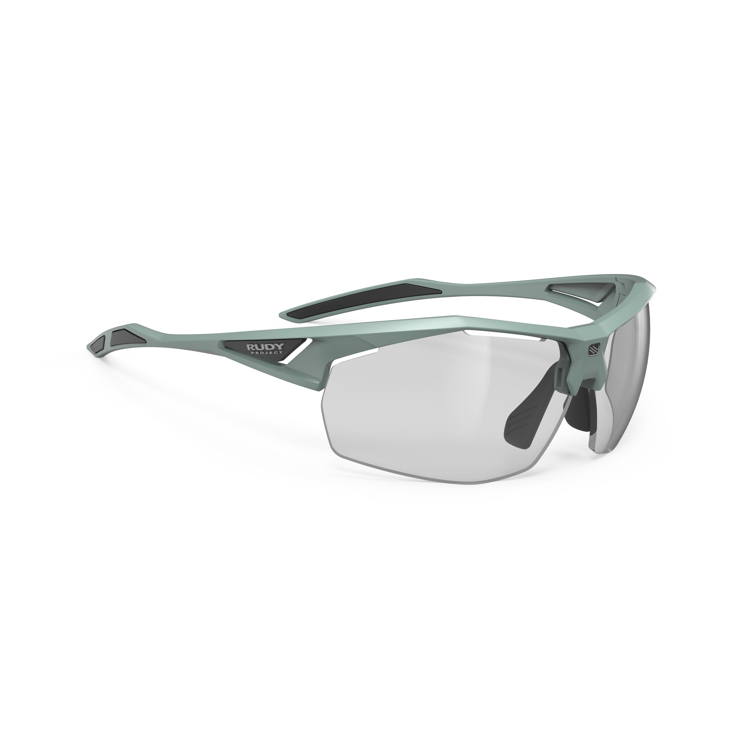Rudy Project Sydus Green Sage Matte photochromic black performance sunglasses – front view