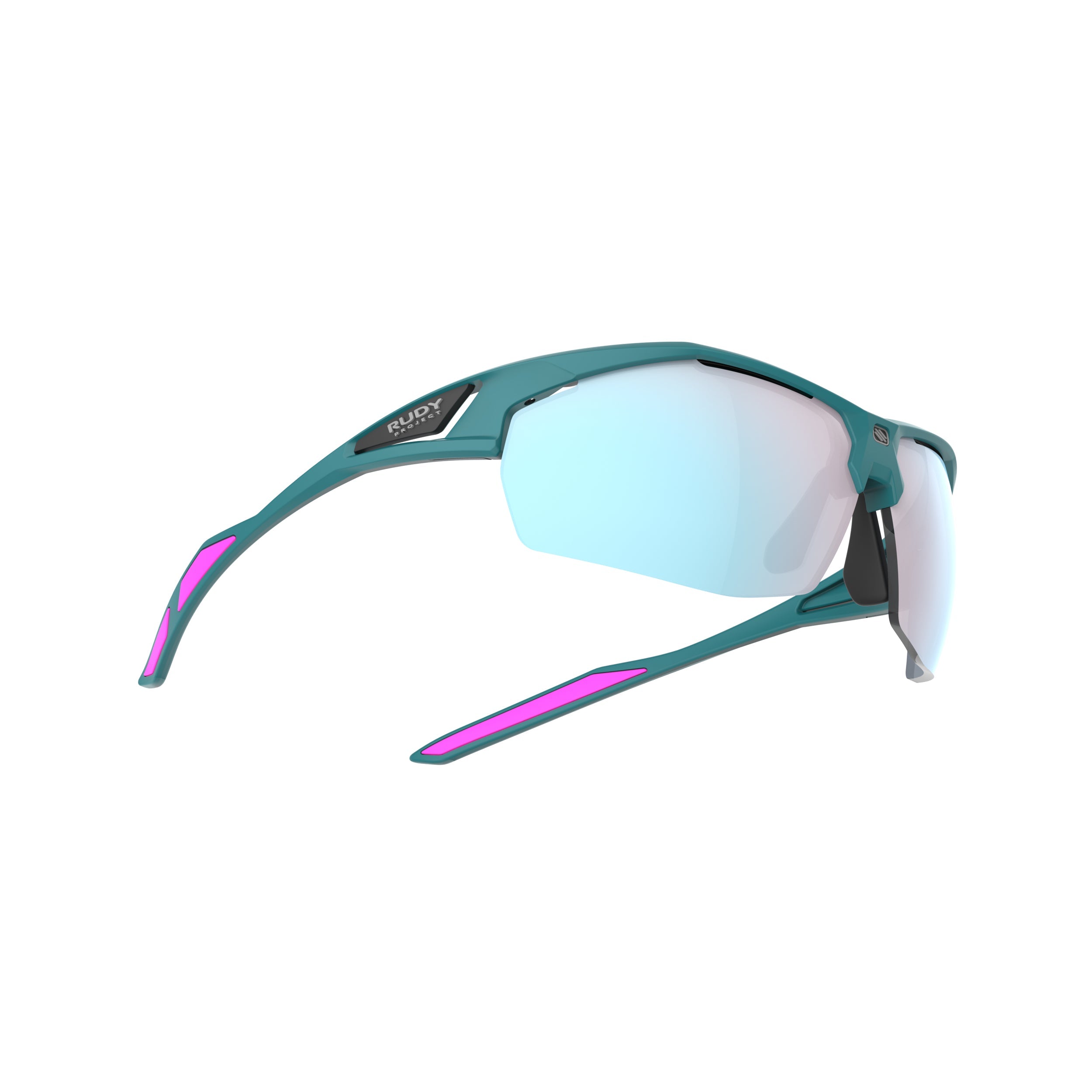 Rudy Project Sydus Teal Matte mirrored multilaser osmium performance sunglasses – side view