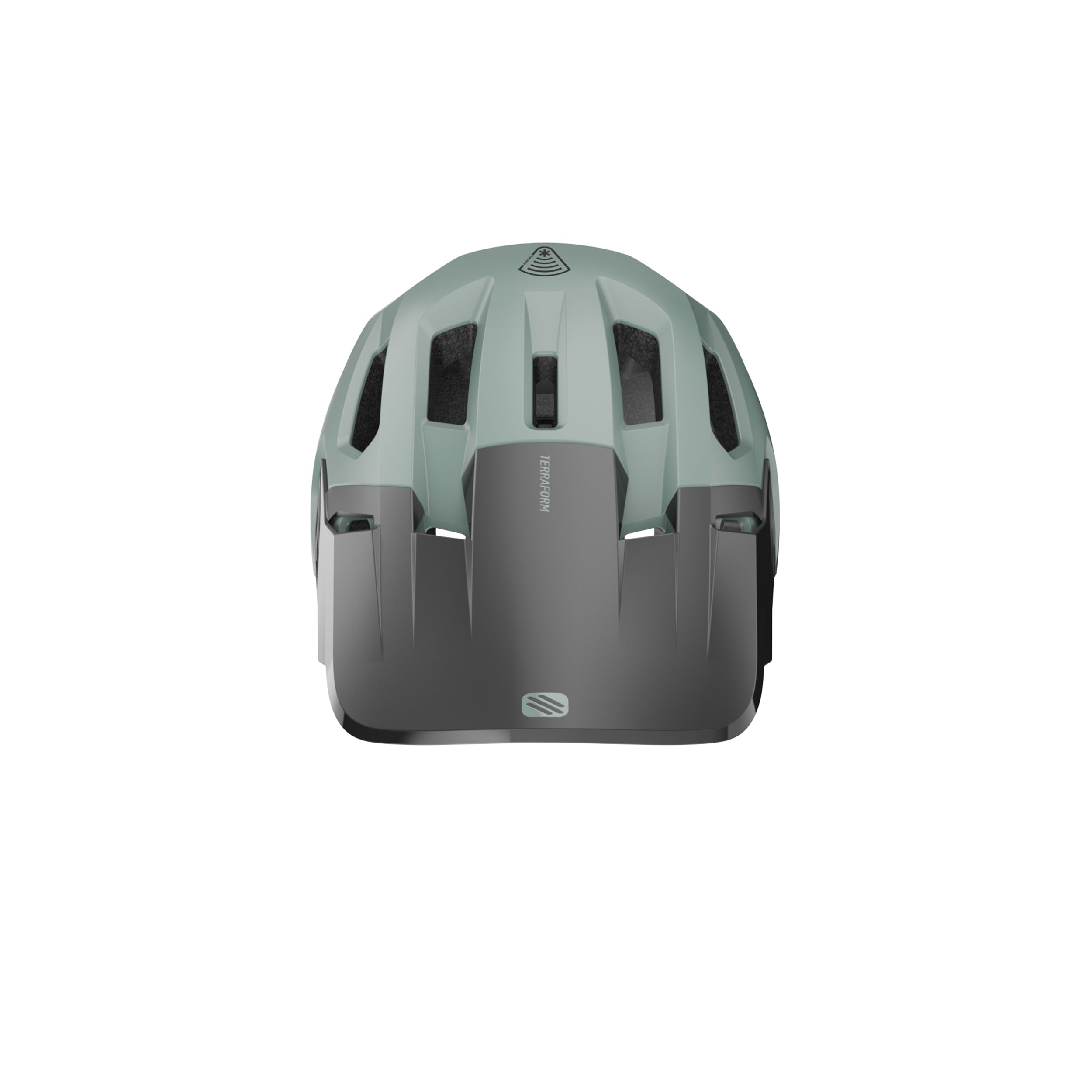 Rudy Project Terraform Green Sage Matte cycling helmet – front view, alternate angle