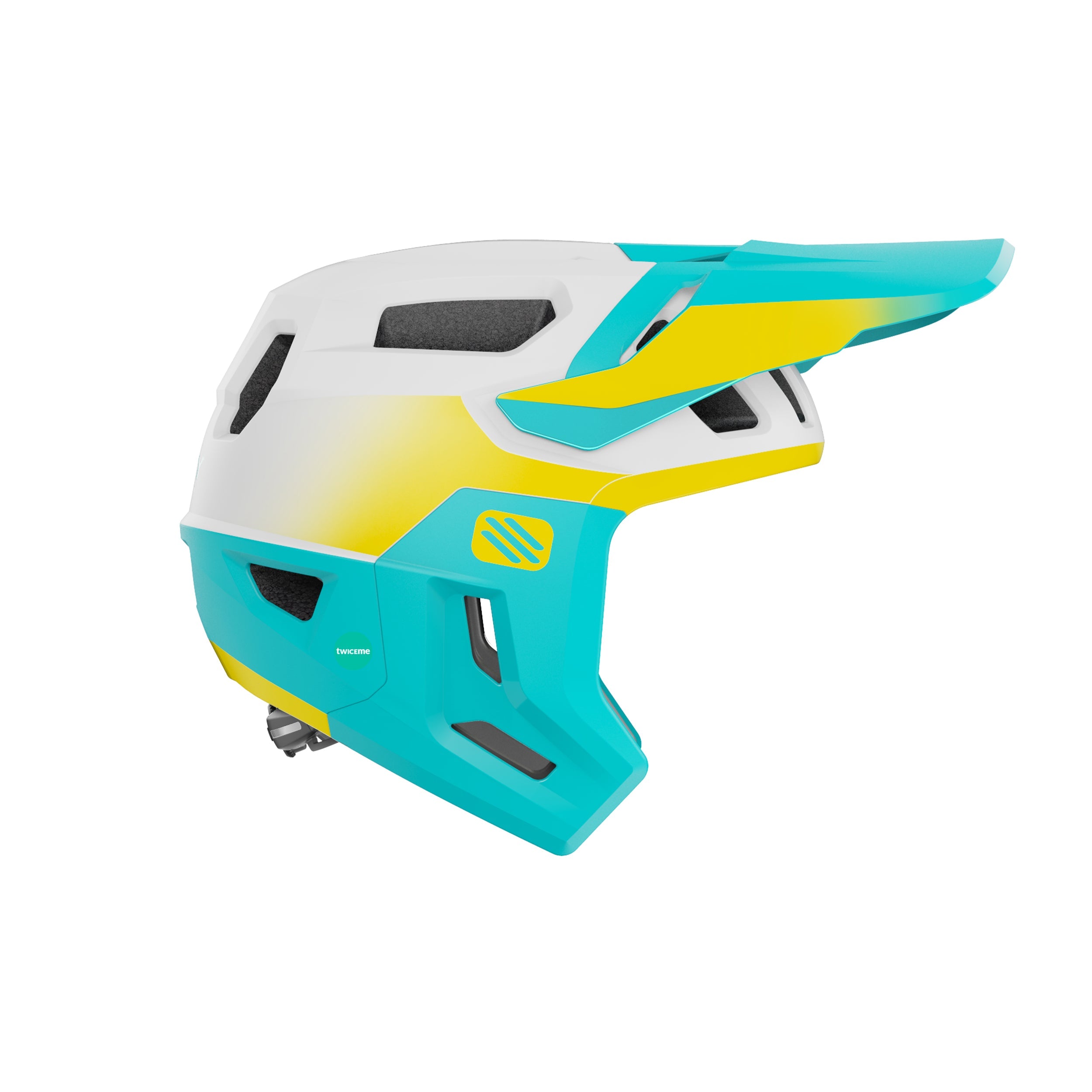 Rudy Project Terraform Pro Emerald/Yellow Matte cycling helmet – side view, opposite side