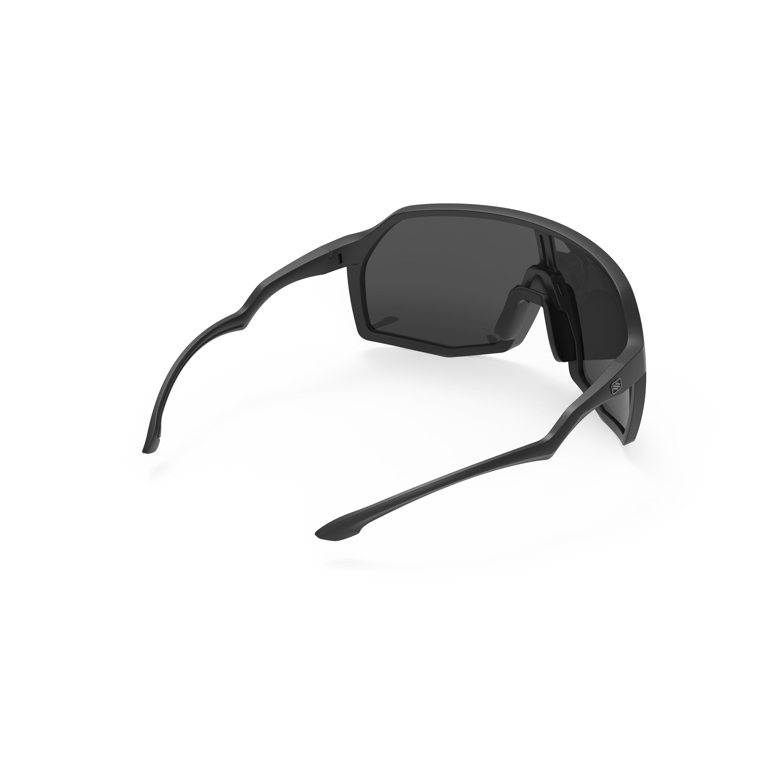 Rudy Project Thunder Black Matte mirrored smoke black performance sunglasses – rear view