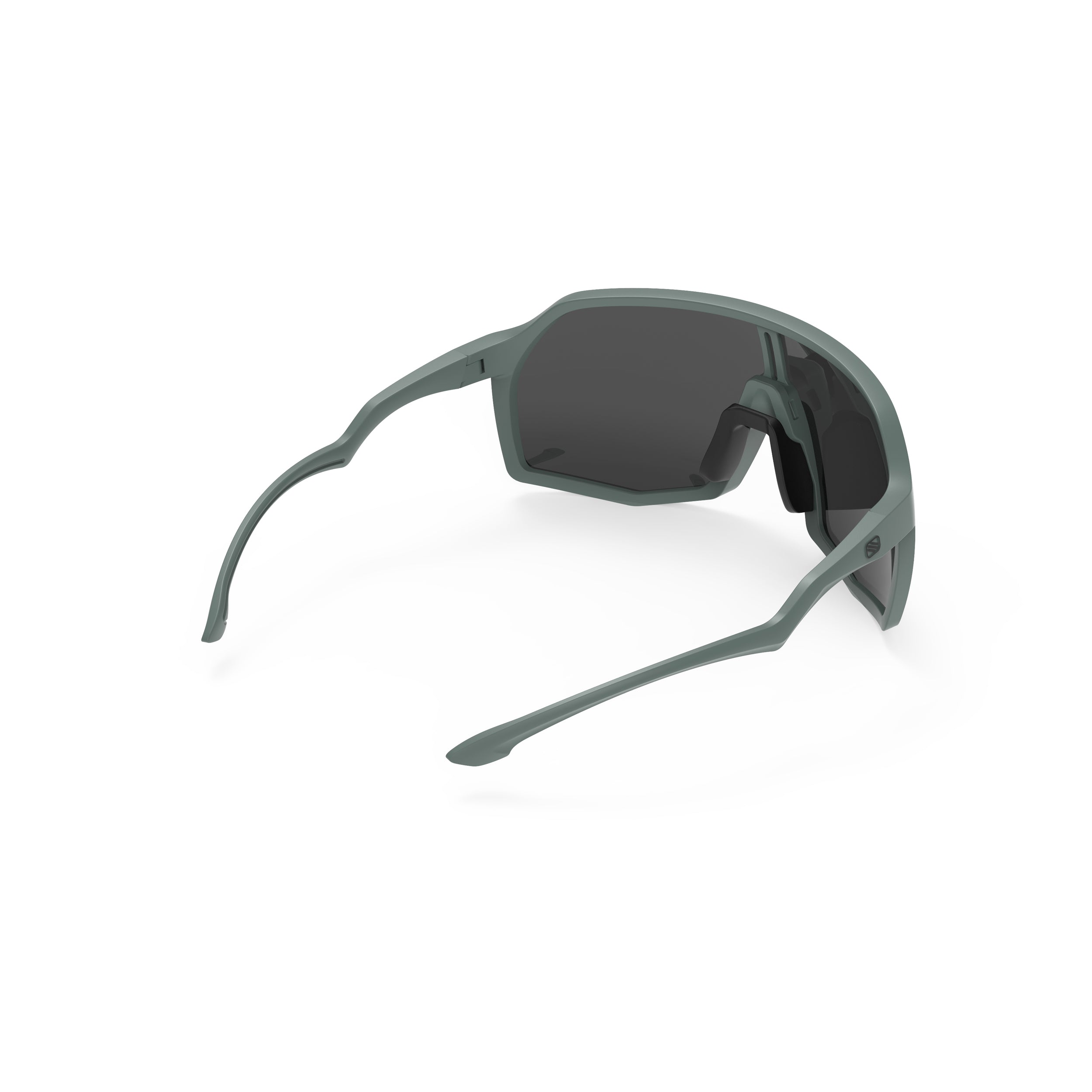 Rudy Project Thunder Green Sage Matte mirrored smoke black performance sunglasses – rear view