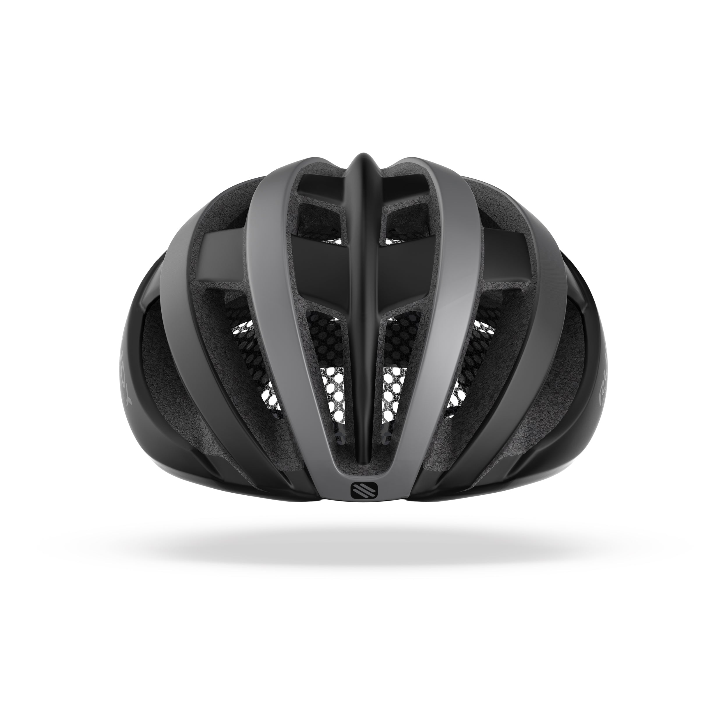 Rudy Project Venger Titanium/Black Matte cycling helmet – front view, alternate angle
