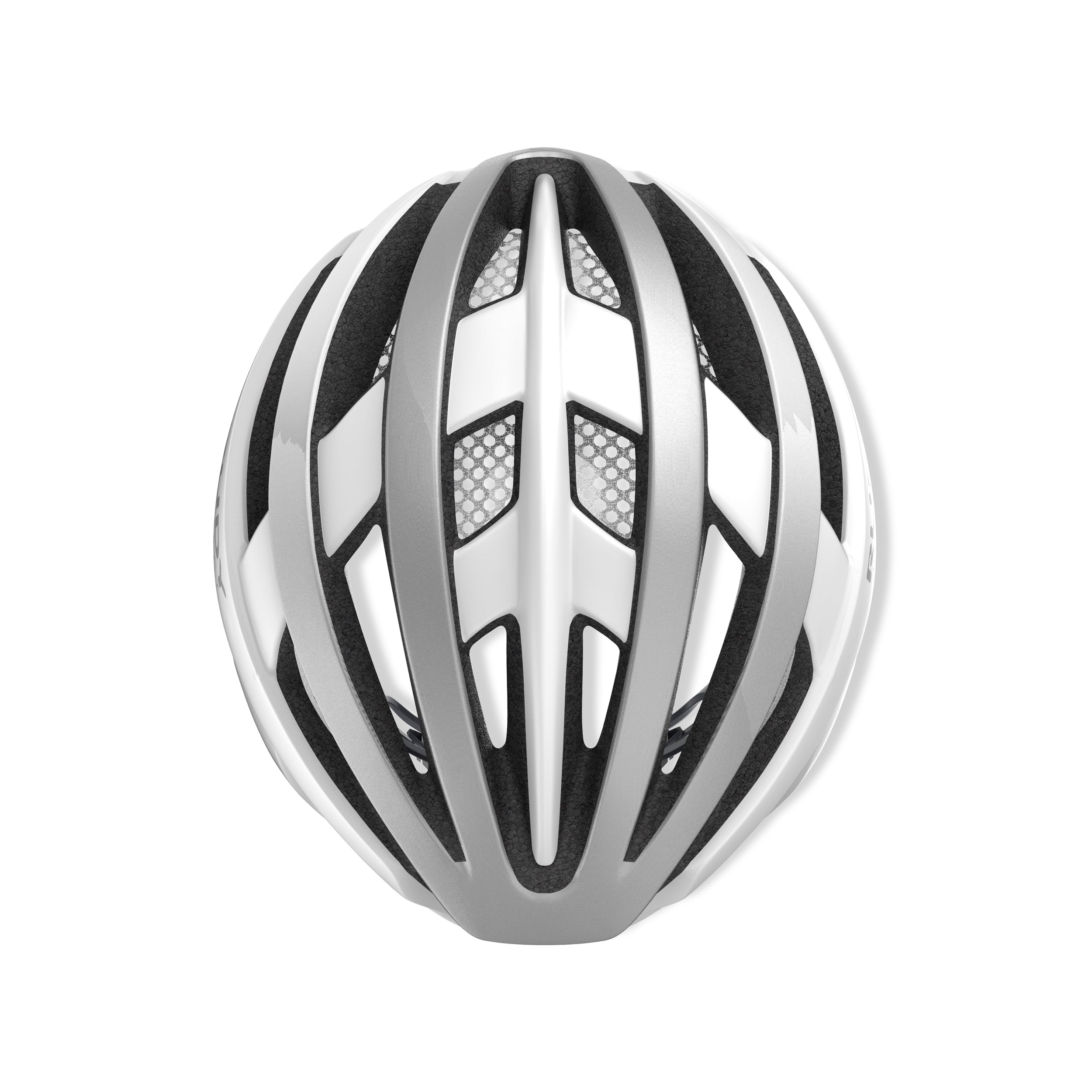 Rudy Project Venger White/Silver Matte cycling helmet – rear view