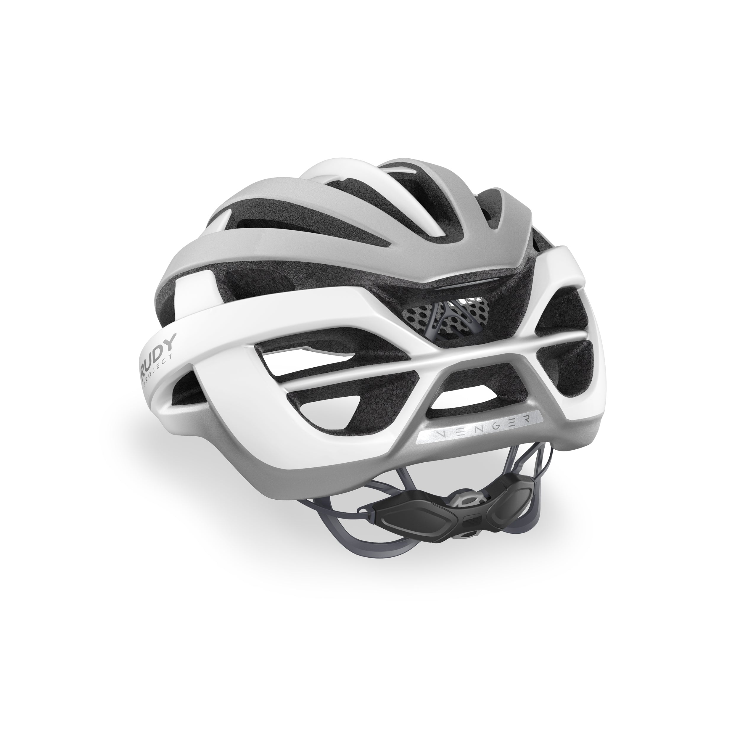 Rudy Project Venger White/Silver Matte cycling helmet – side view, opposite side